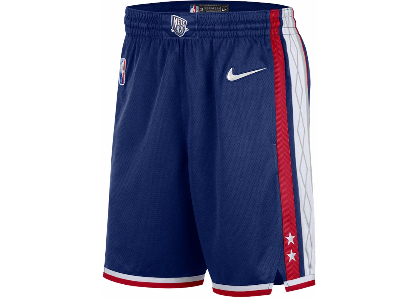 Nike NBA Brooklyn Nets City Edition 75th Anniversary Swingman Shorts Game Royal/Gym Red/White - 1