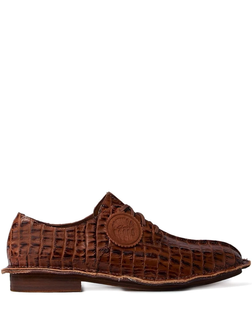 x Clarks croc-embossed derby shoes - 1