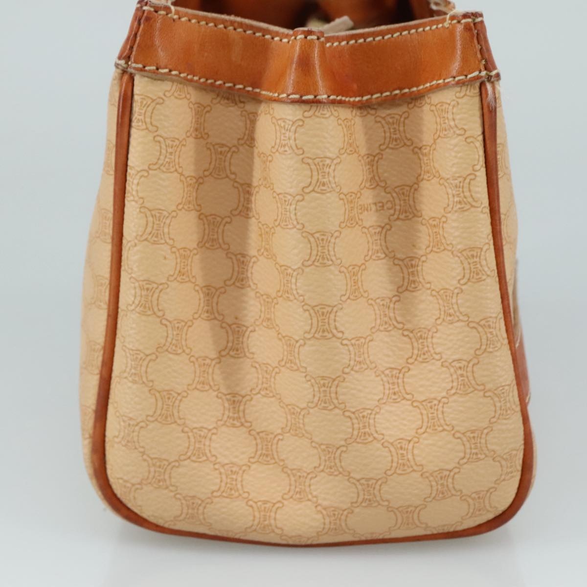 CELINE Macadam Canvas Hand Bag Pvc Leather Beige Brown Gold - 3