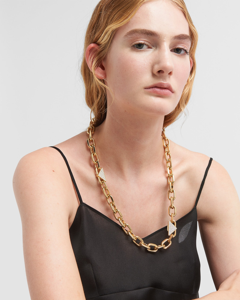 Eternal Gold chain necklace in yellow gold with diamonds 6
