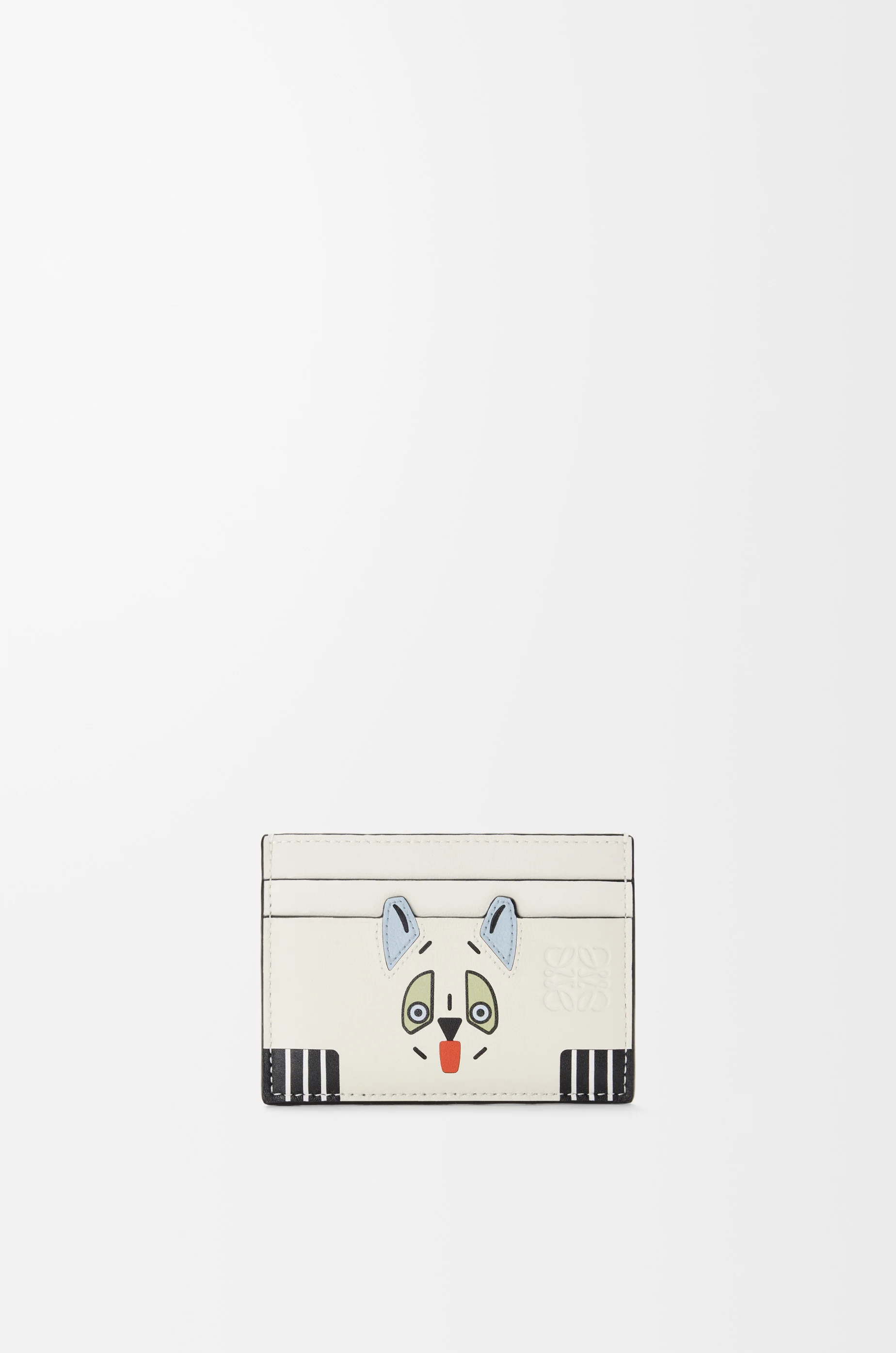 Futurist Cat plain cardholder in classic calfskin - 1