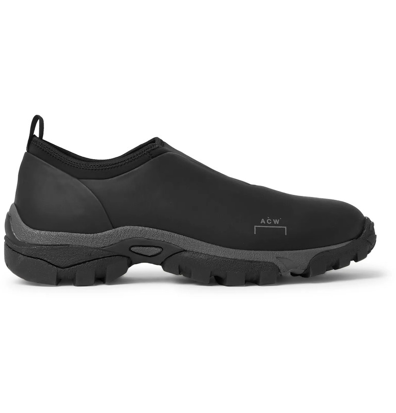 Dirt Mock Leather and Neoprene Slip-On Sneakers 1