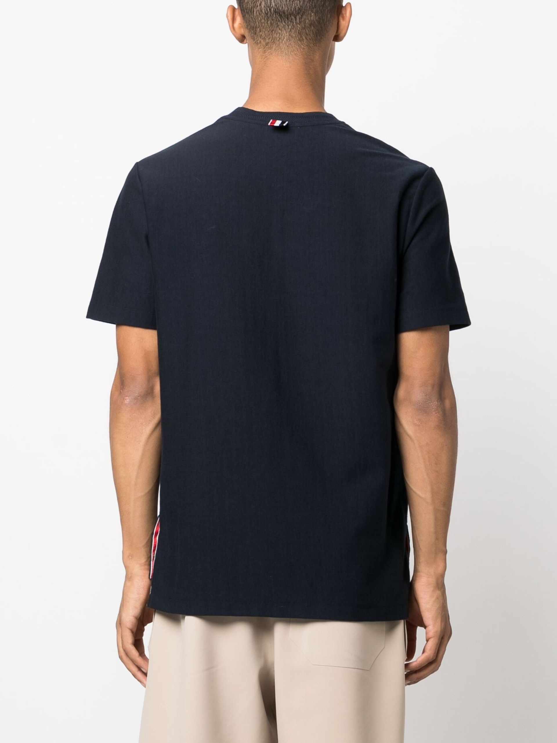 Blue RWB Stripe Cotton T-shirt - 4