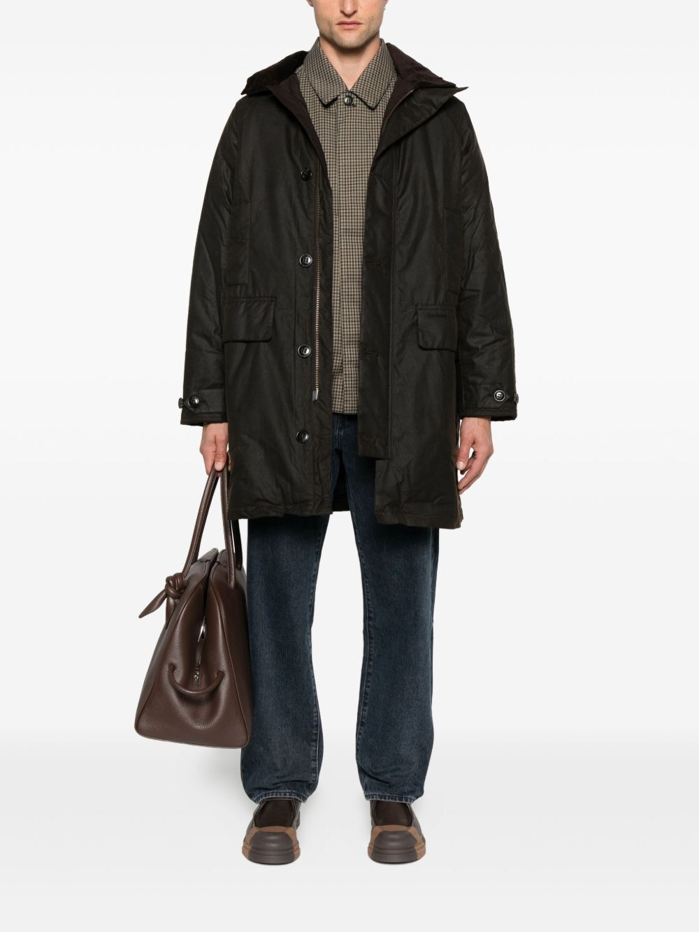corduroy-collar coat - 2