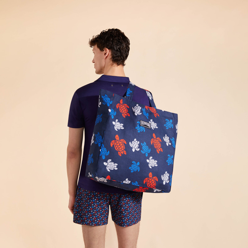 Vilebrequin Unisex Linen Beach Bag Tortues Multicolores outlook