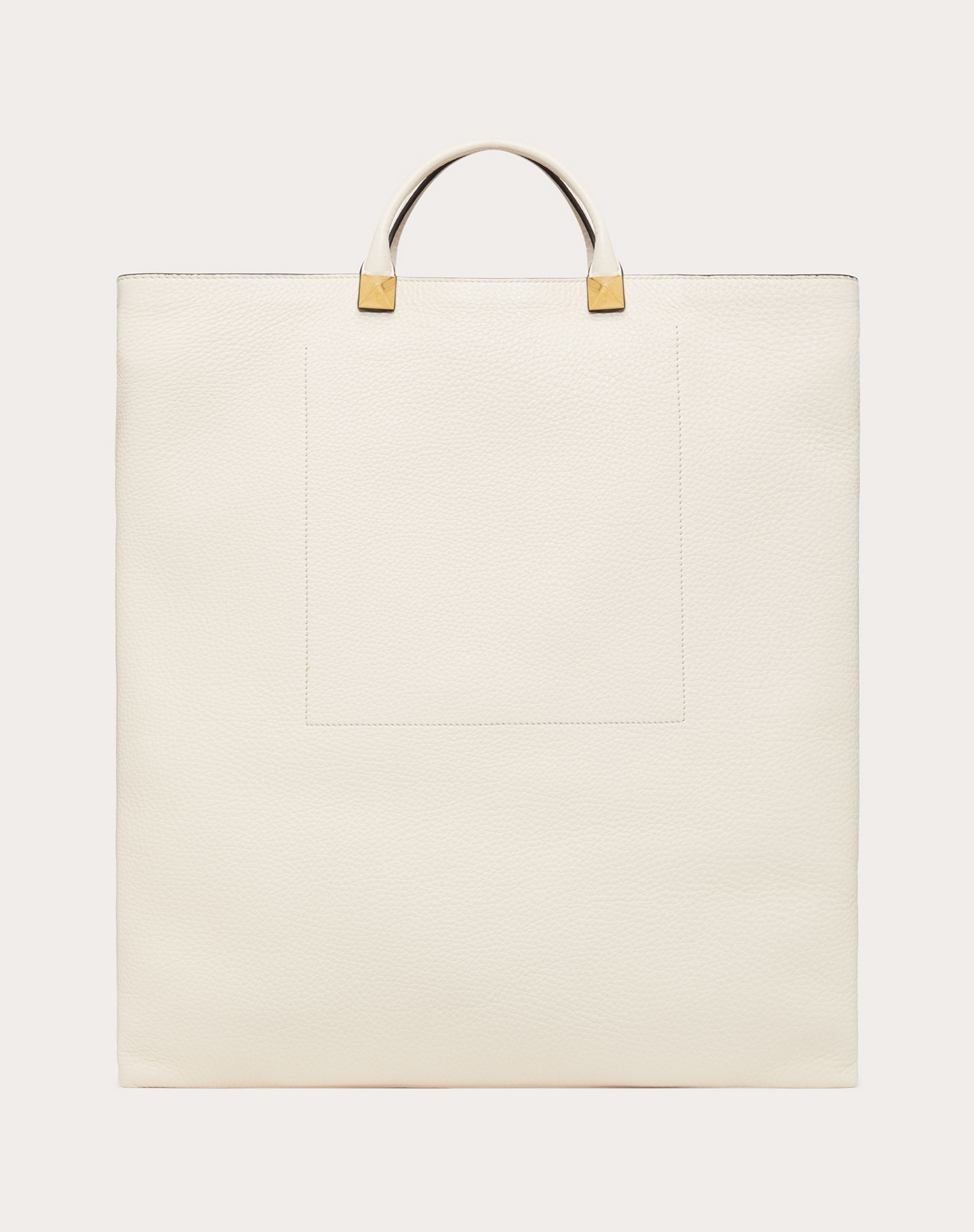 VALENTINO GARAVANI IDENTITY FLAT LEATHER TOTE BAG - 3