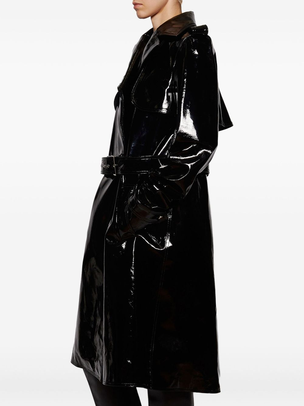belted-patent trench coat - 4