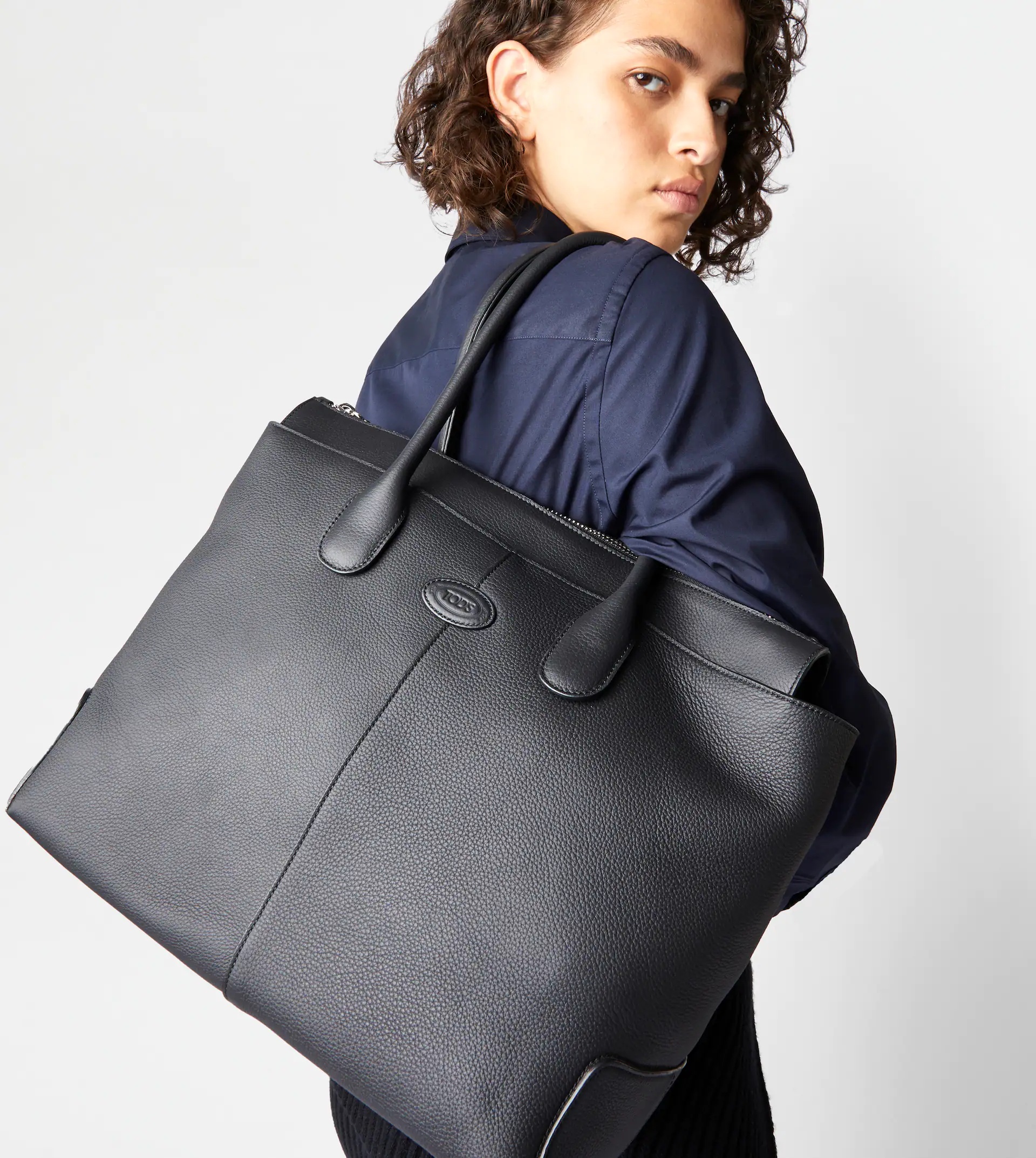 TOD'S DI BAG IN LEATHER LARGE - BLACK - 6