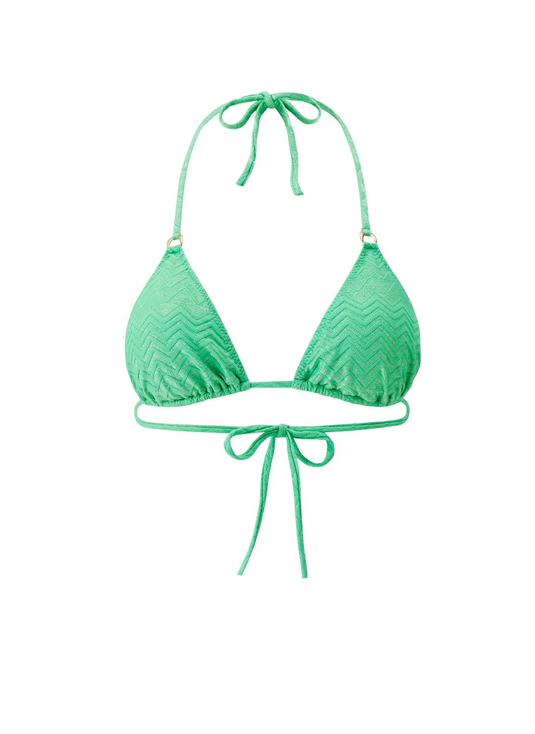 KEY WEST ZIGZAG GREEN BIKINI TOP - 1