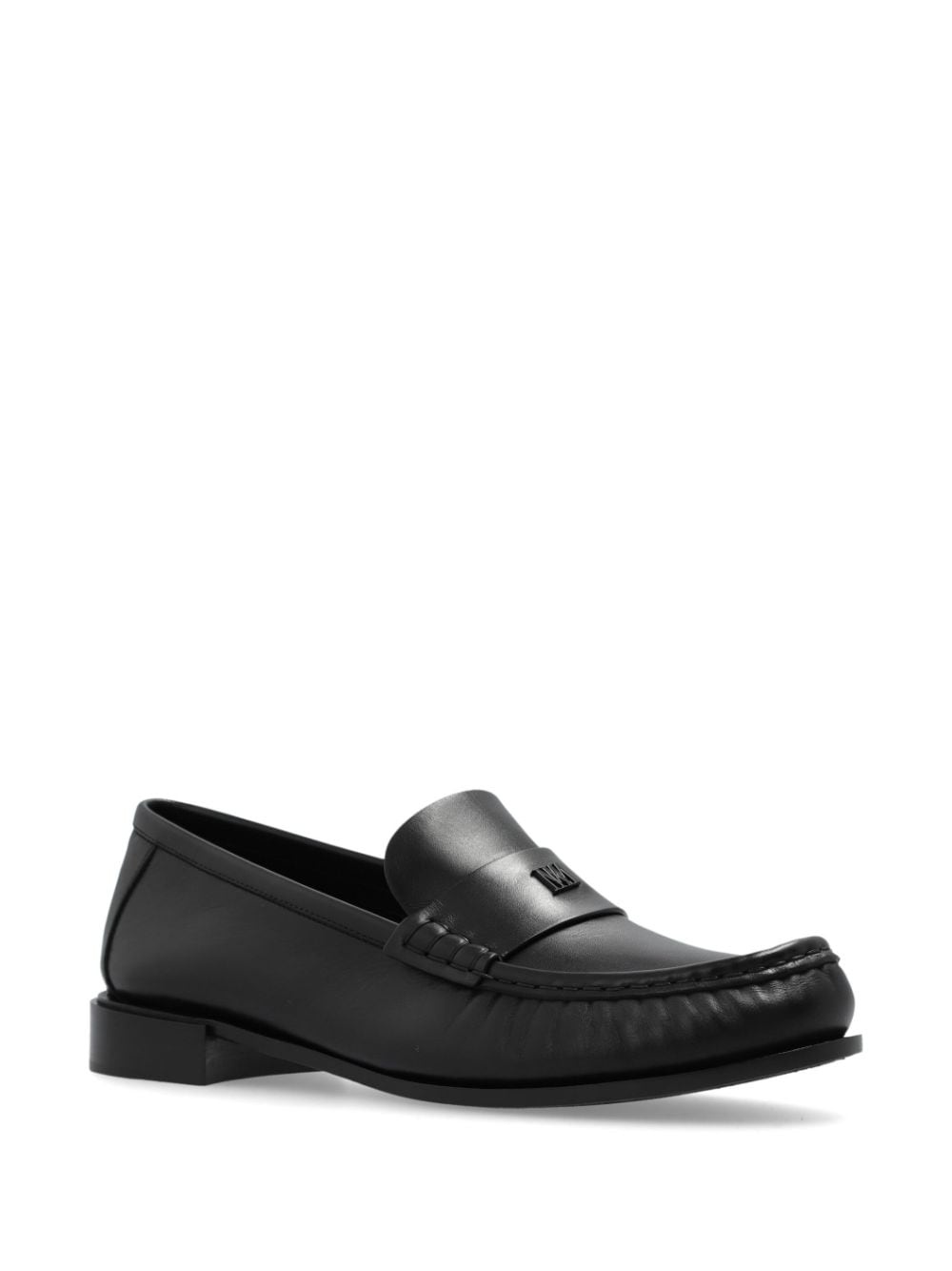 logo-appliquÃ© leather loafers - 2