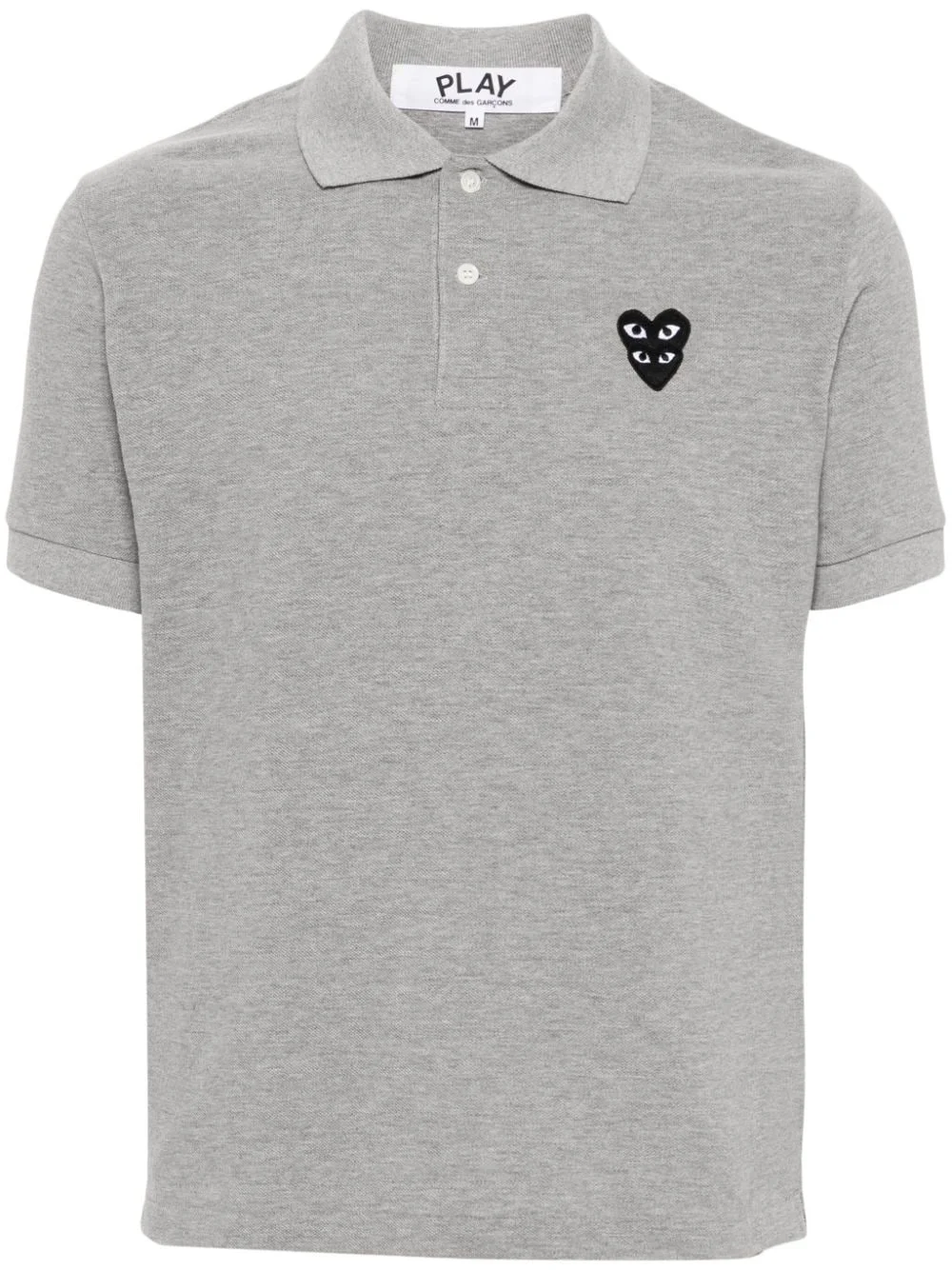 heart-patch cotton polo shirt - 1