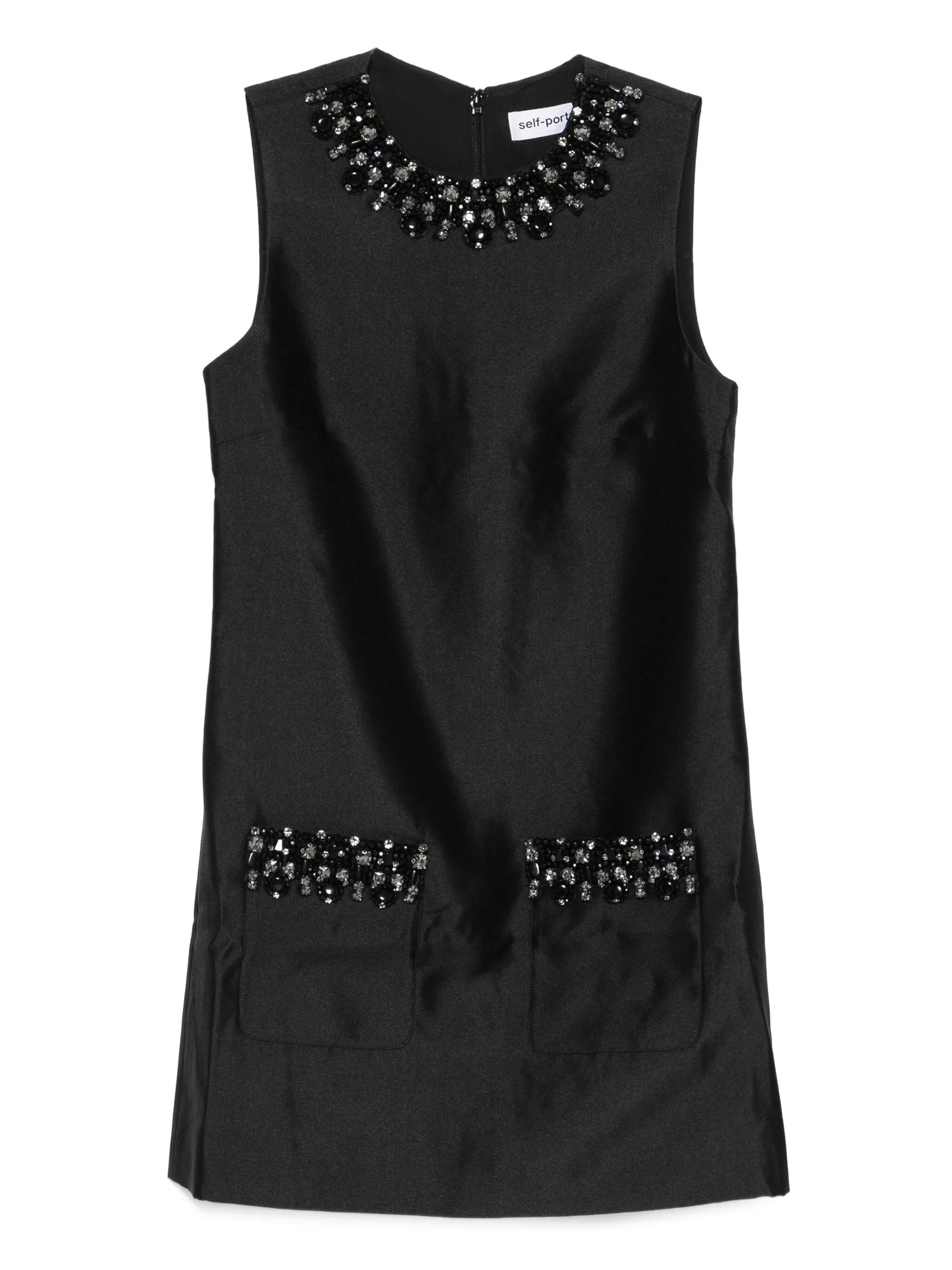 Self-portrait Embellished-pocket Mini Dress - 1