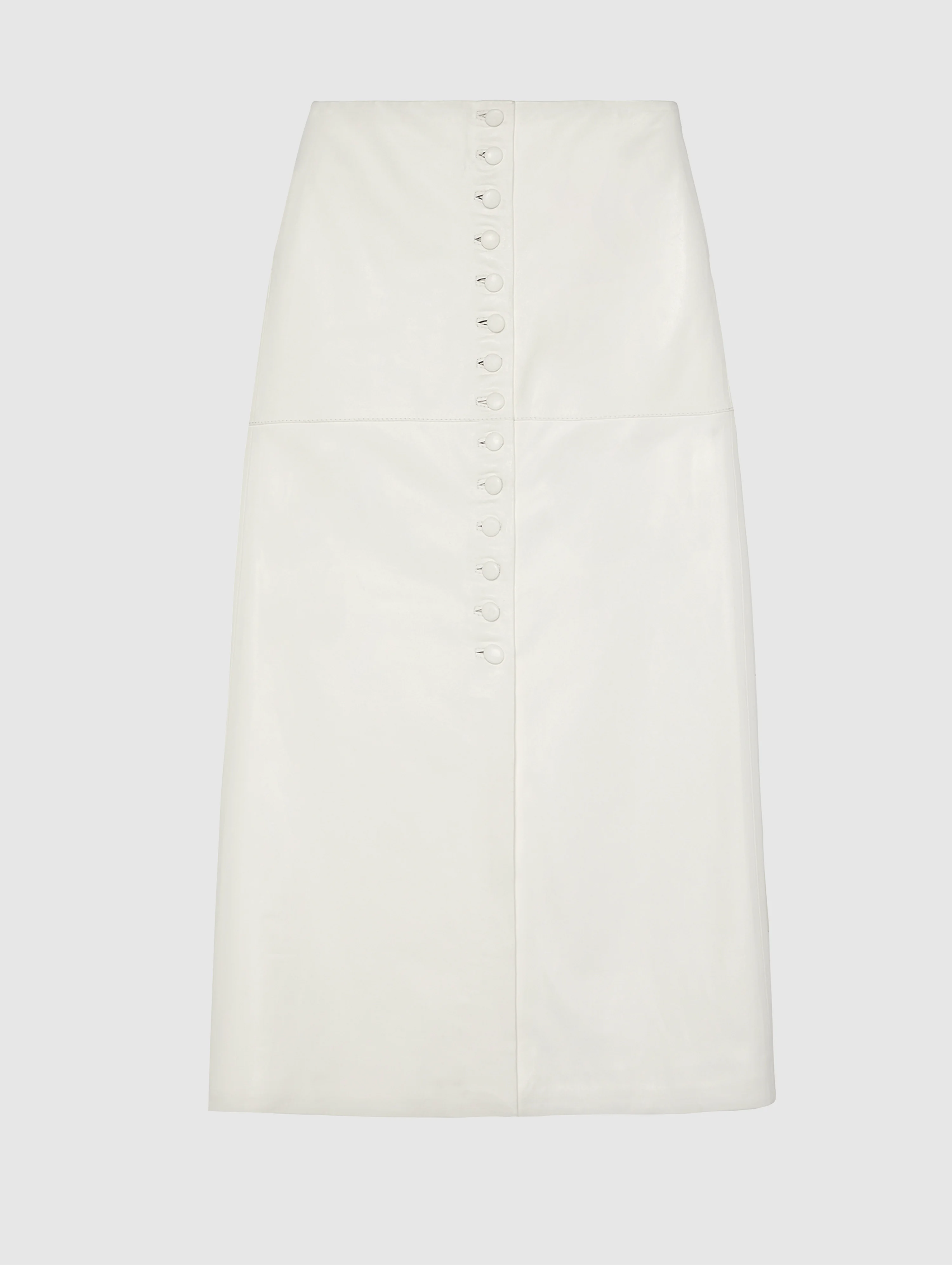 LEATHER MAHA MIDI SKIRT IN WHITE - 1