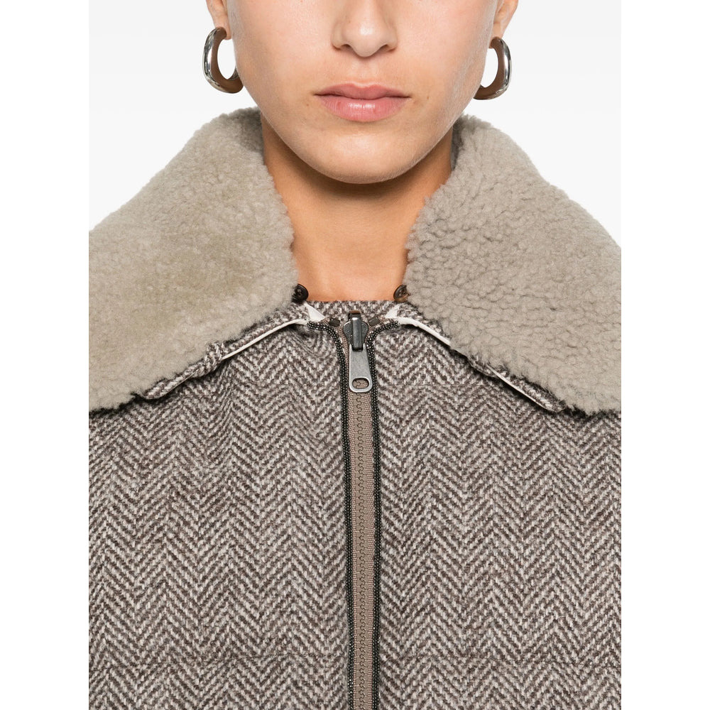 Brunello Cucinelli Grey Jackets - Puffer Jackets Women - 4