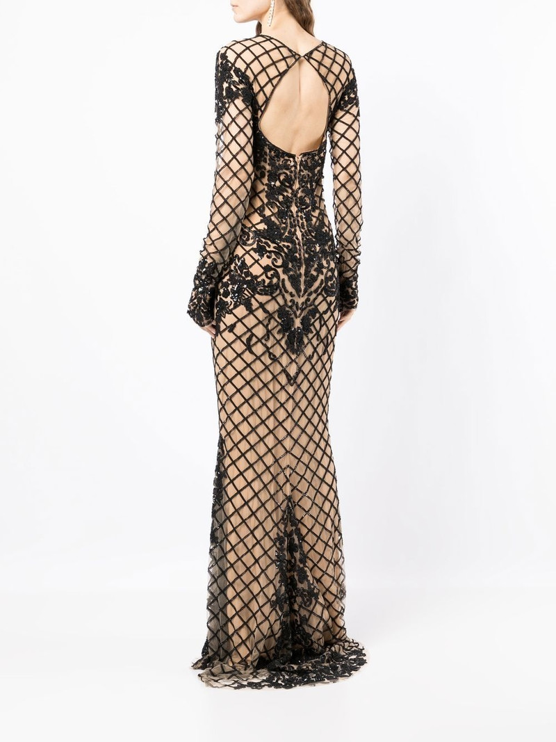 bead-detail cut-out dress 4