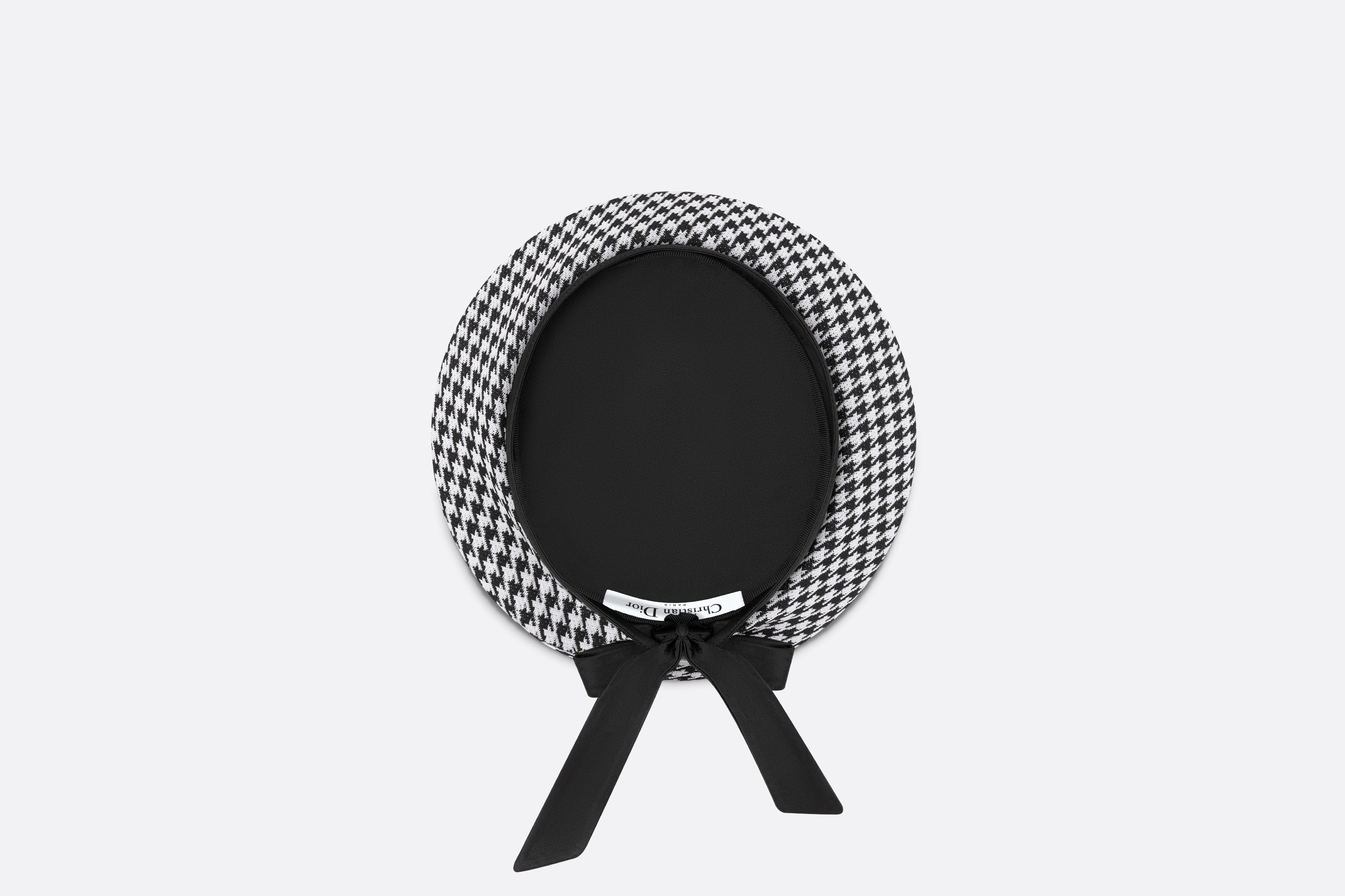 Dior Arty Houndstooth Beret with Bow - 4