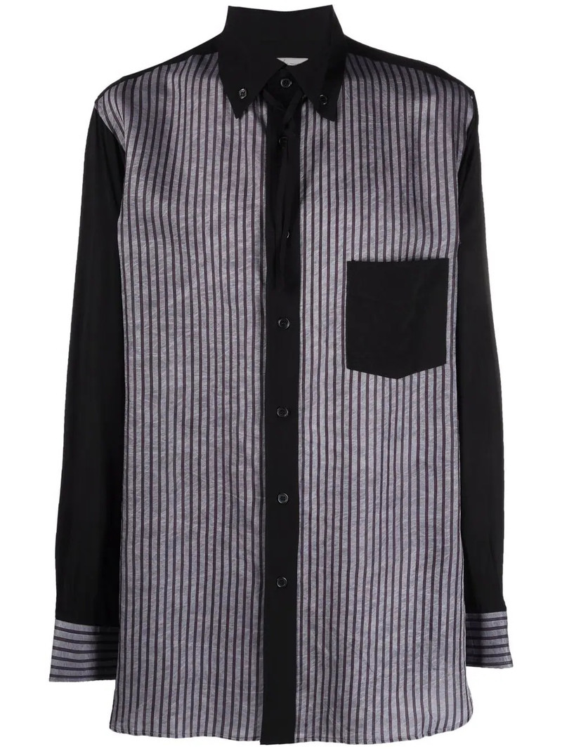 pinstripe print panel shirt 1