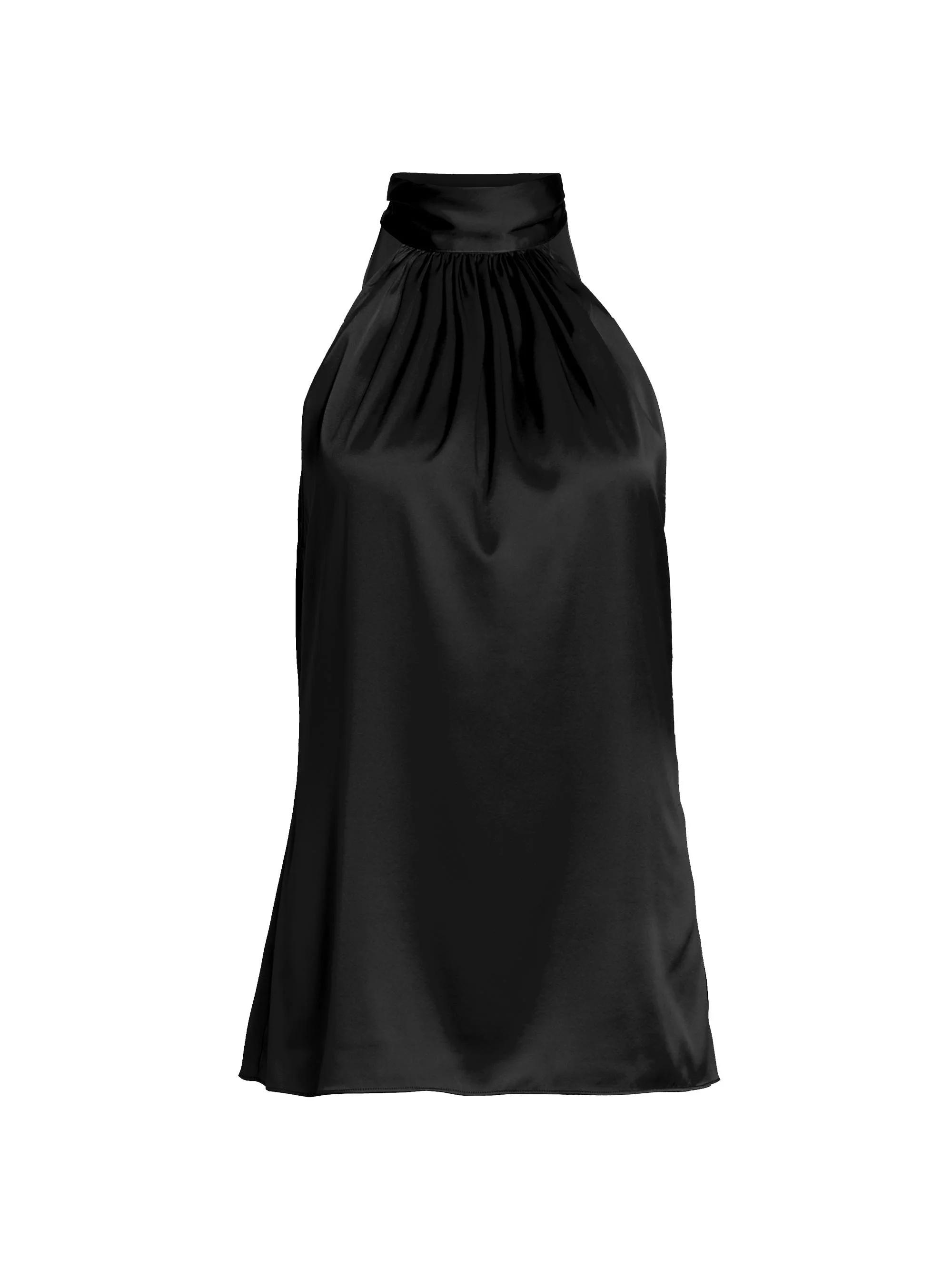 Women's Lori Silk Halter Top - Black - 1
