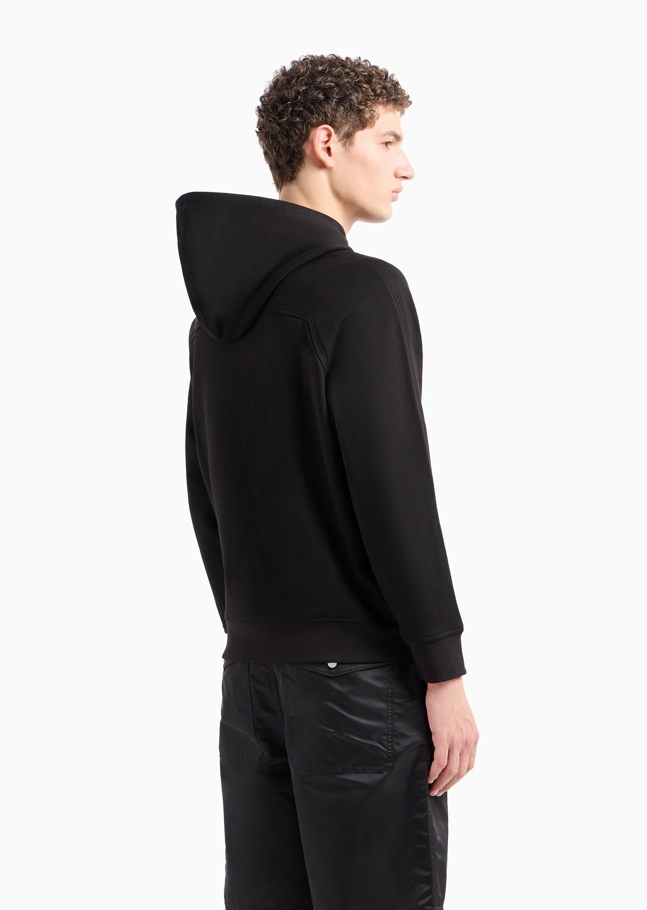 Oversized, hooded jersey sweatshirt with embossed logo - 3