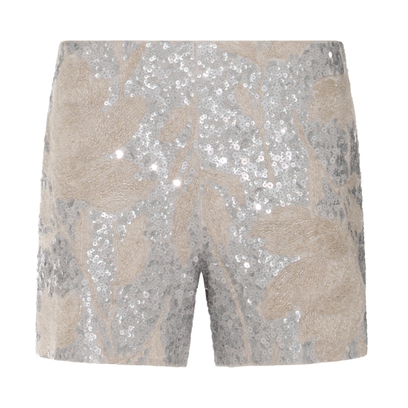 silver linen shorts - 1