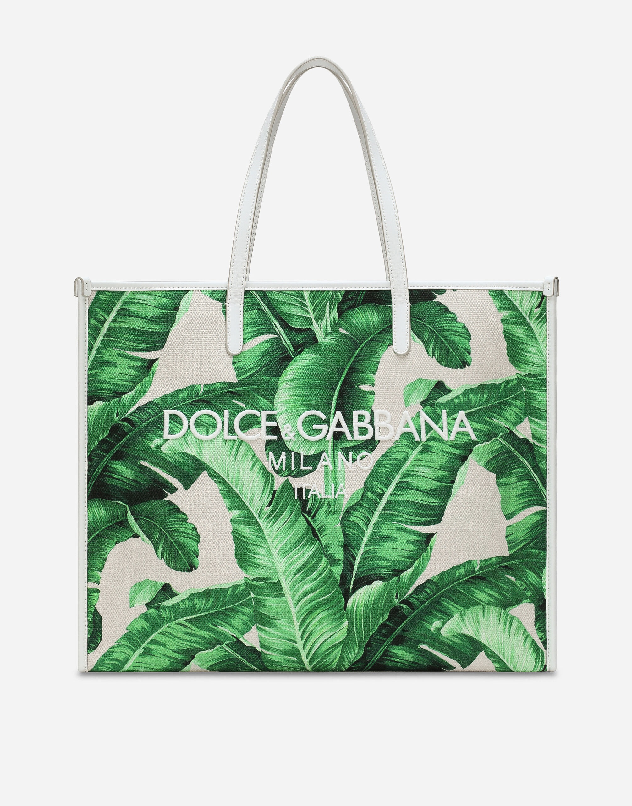Large printed canvas shopper - 1