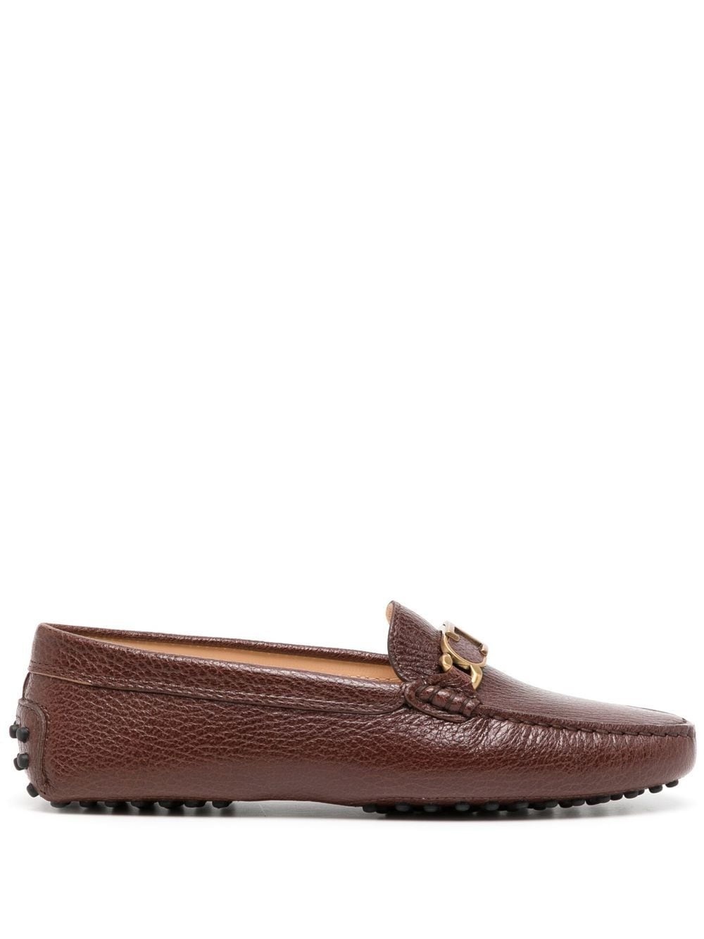 T-logo leather loafers - 1