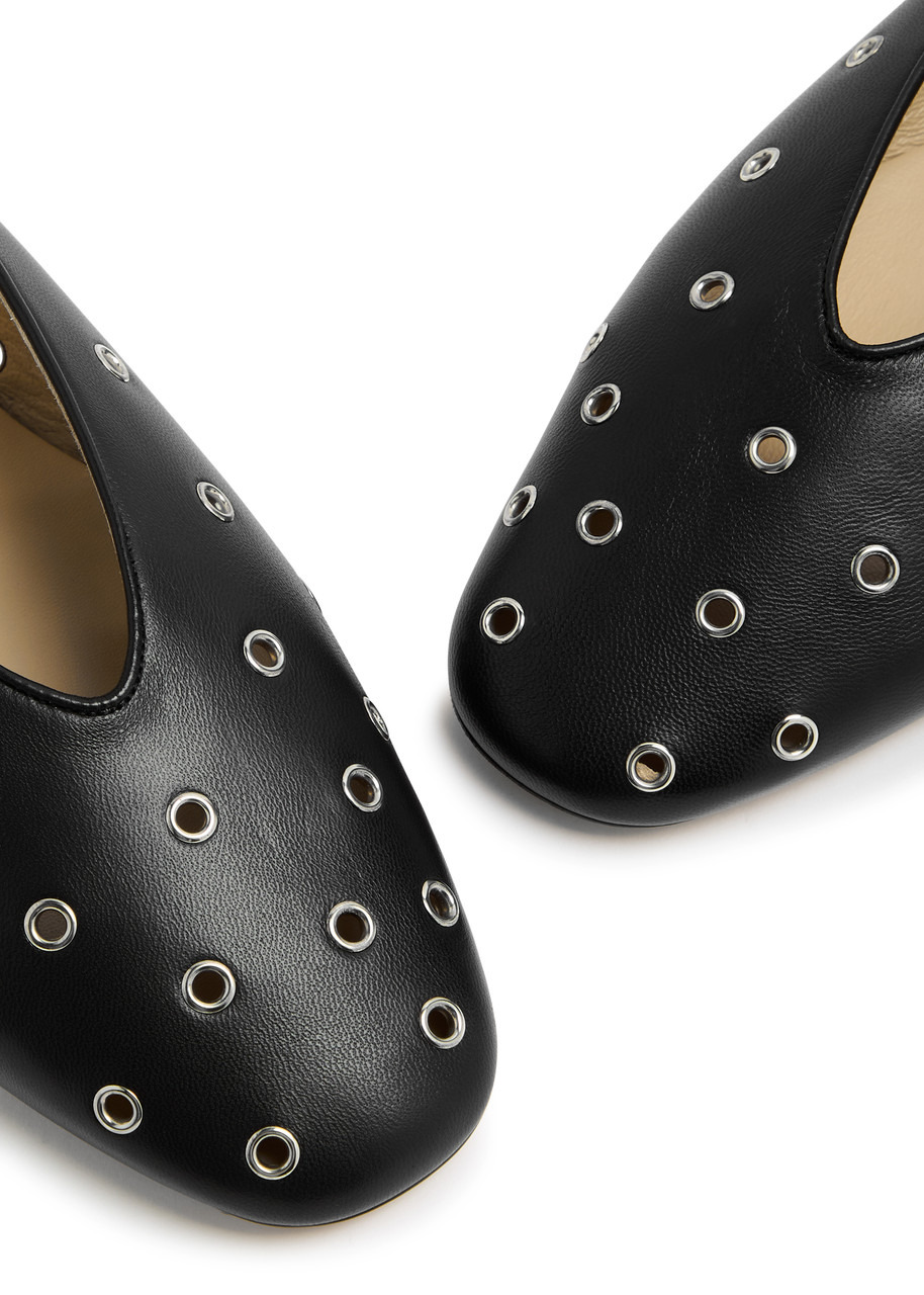 LE Monde Beryl Regency Eyelet Leather Ballet Flats - 3