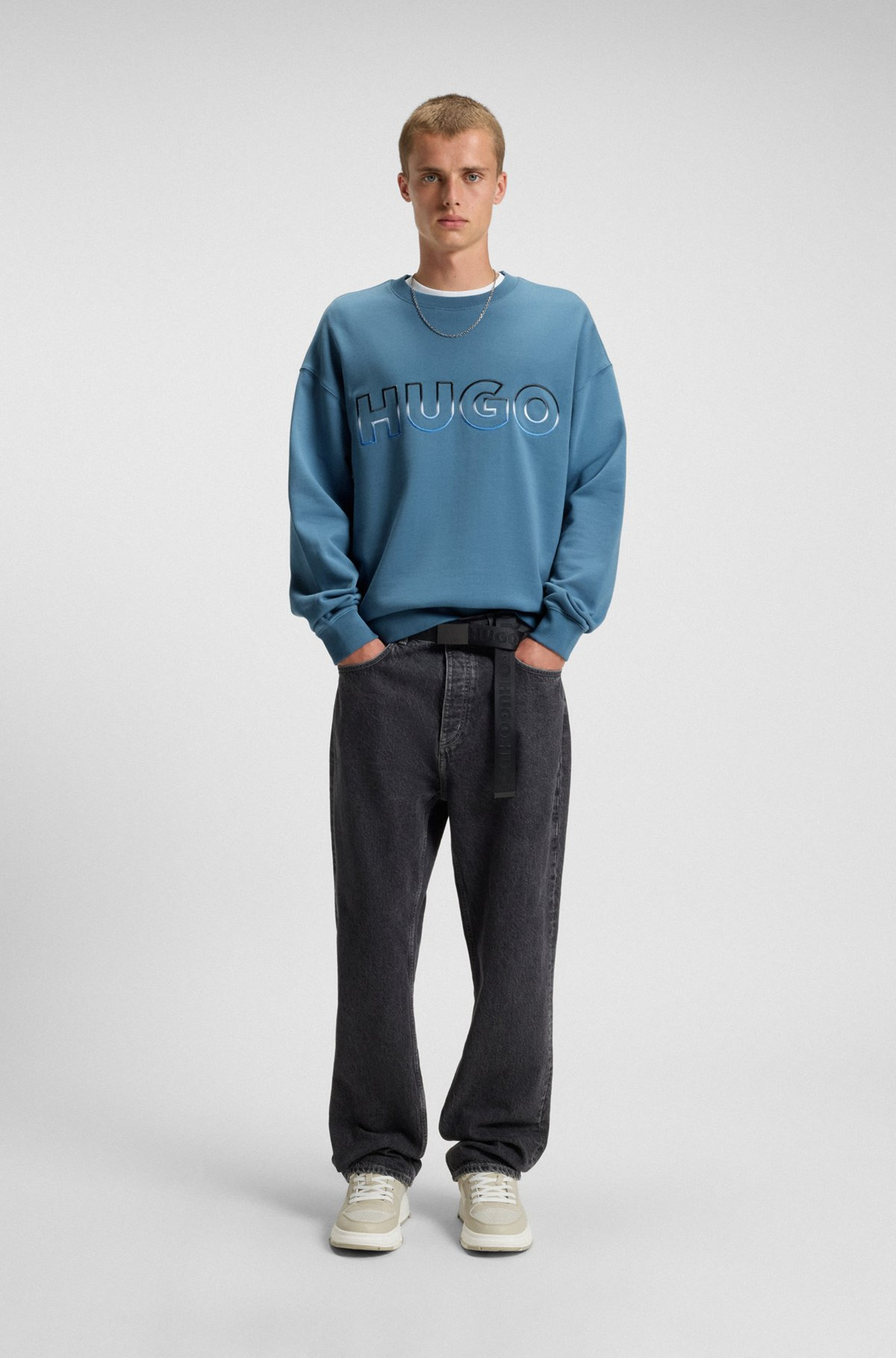COTTON-TERRY SWEATSHIRT WITH OMBRÉ LOGO EMBROIDERY - 4