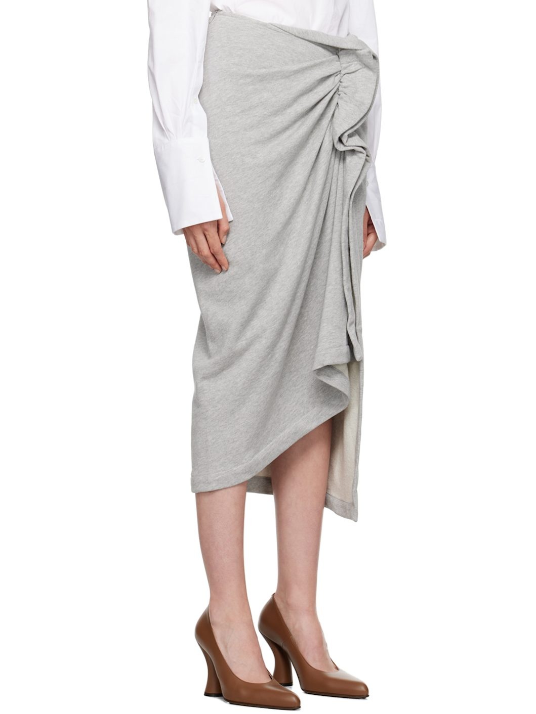 Gray Terry Midi Skirt - 2