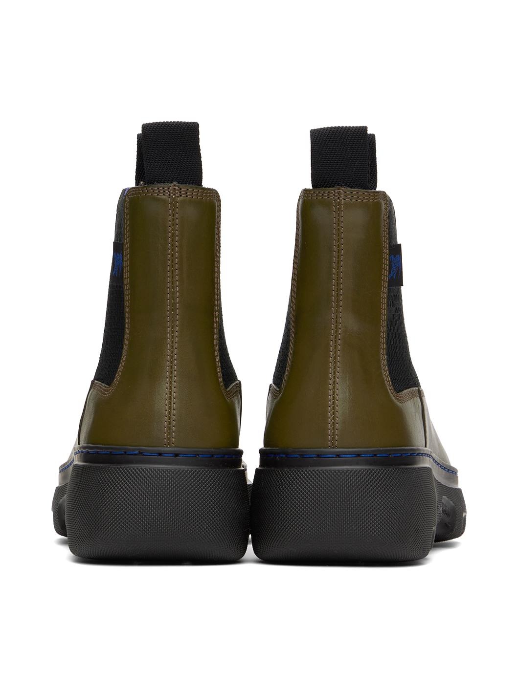 Green Leather Creeper Chelsea Boots - 2