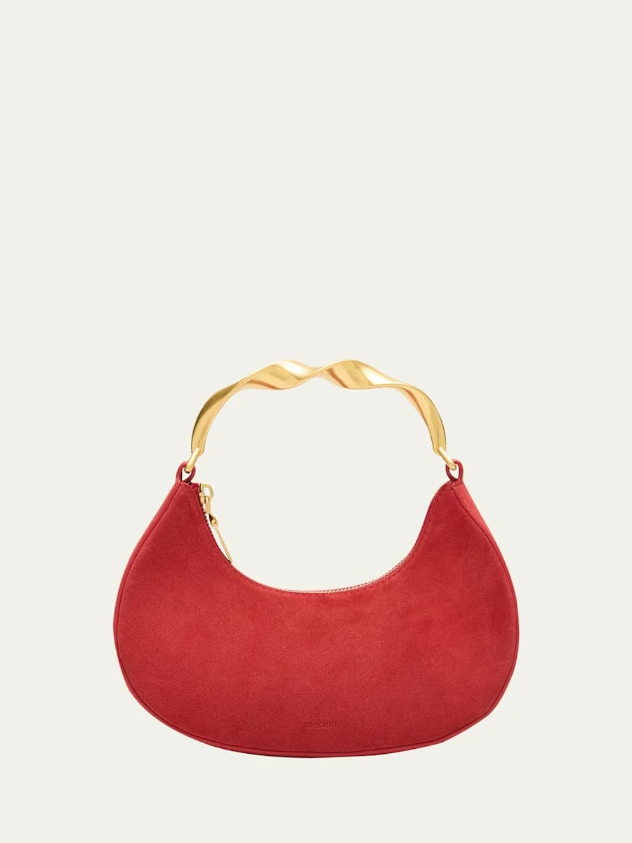 Nixi Suede Twist Top-Handle Bag - 1