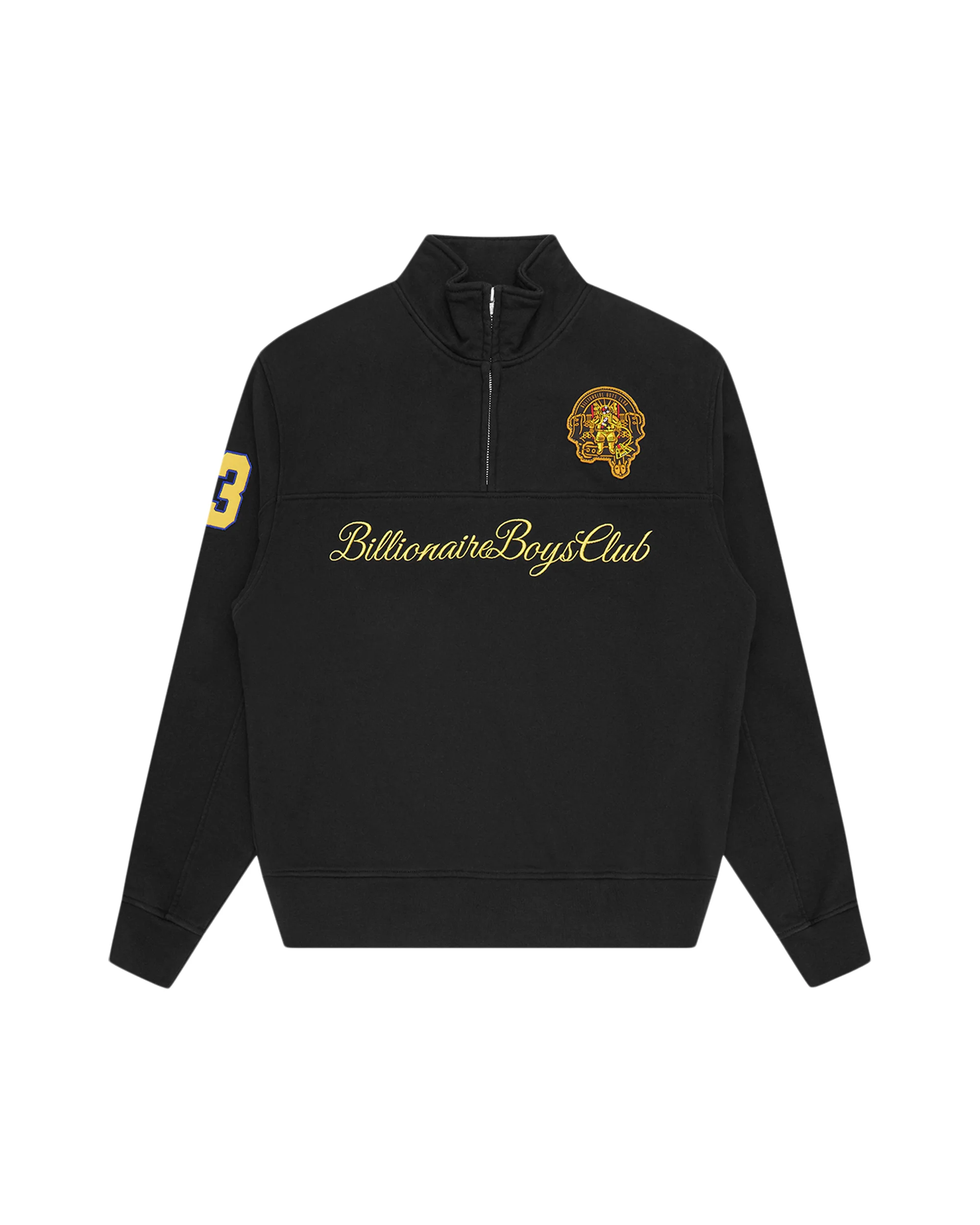 SCRIPT PANELLED QUARTER ZIP SWEATSHIRT - 1