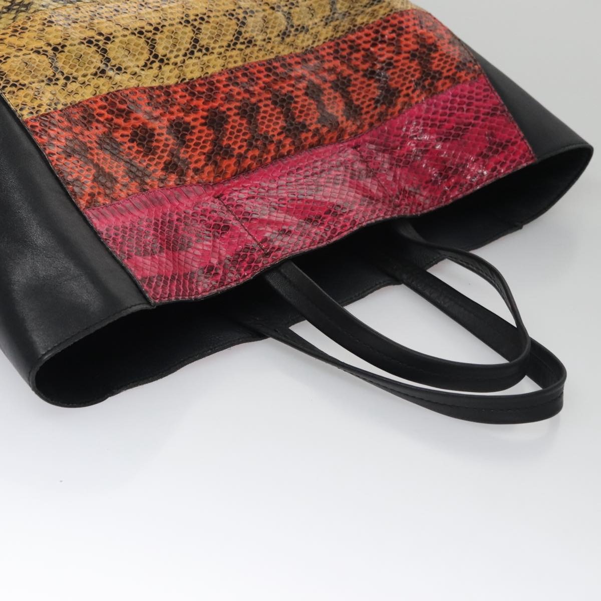 CELINE Tote Bag Leather Black Multicolor - 6