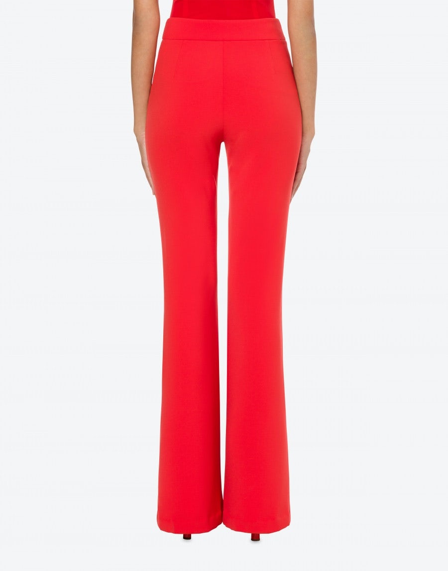 MOSCHINO BUTTON CRÊPE FLARED TROUSERS - 3