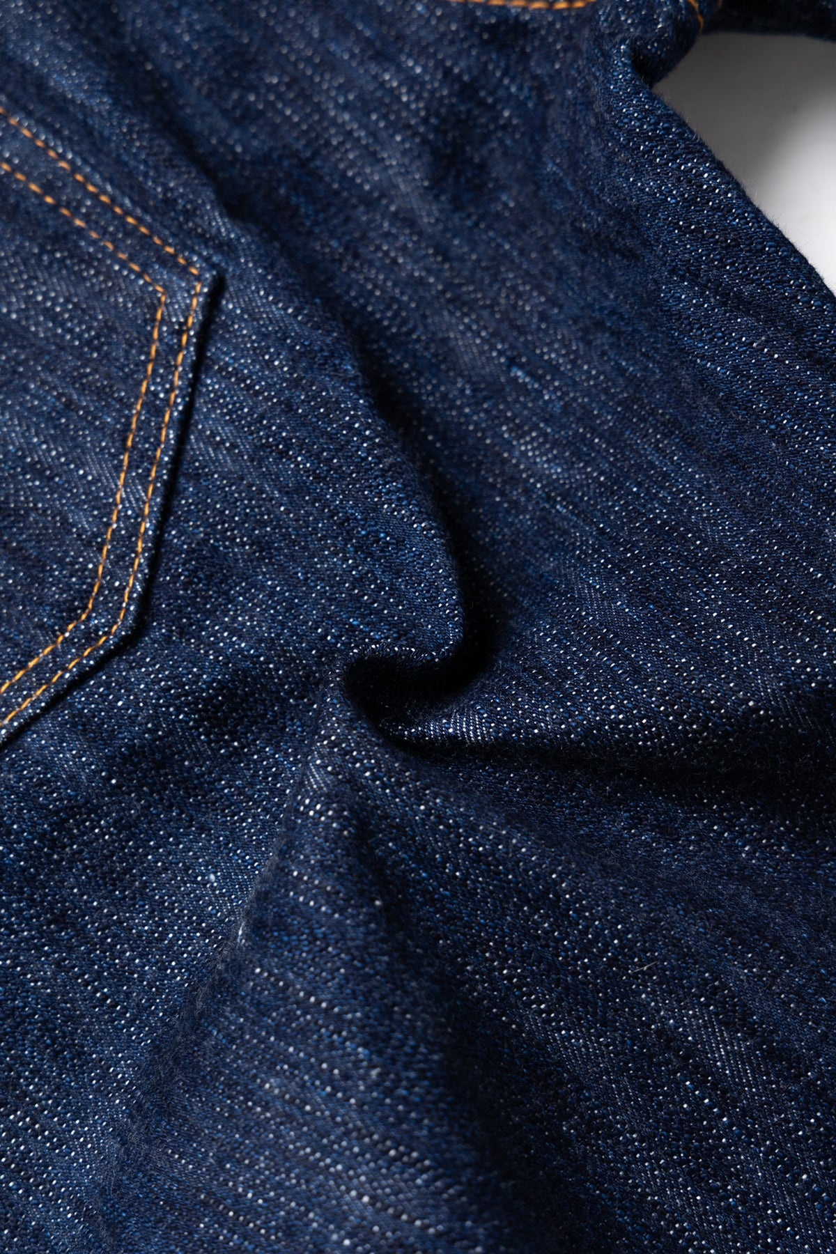 KS-15oz-019 Kasuri Denim Relax Tapered Jeans Blue In Green Version - 13