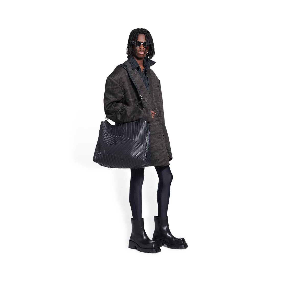 Men's Car Large East-west Tote Bag in Black - 2