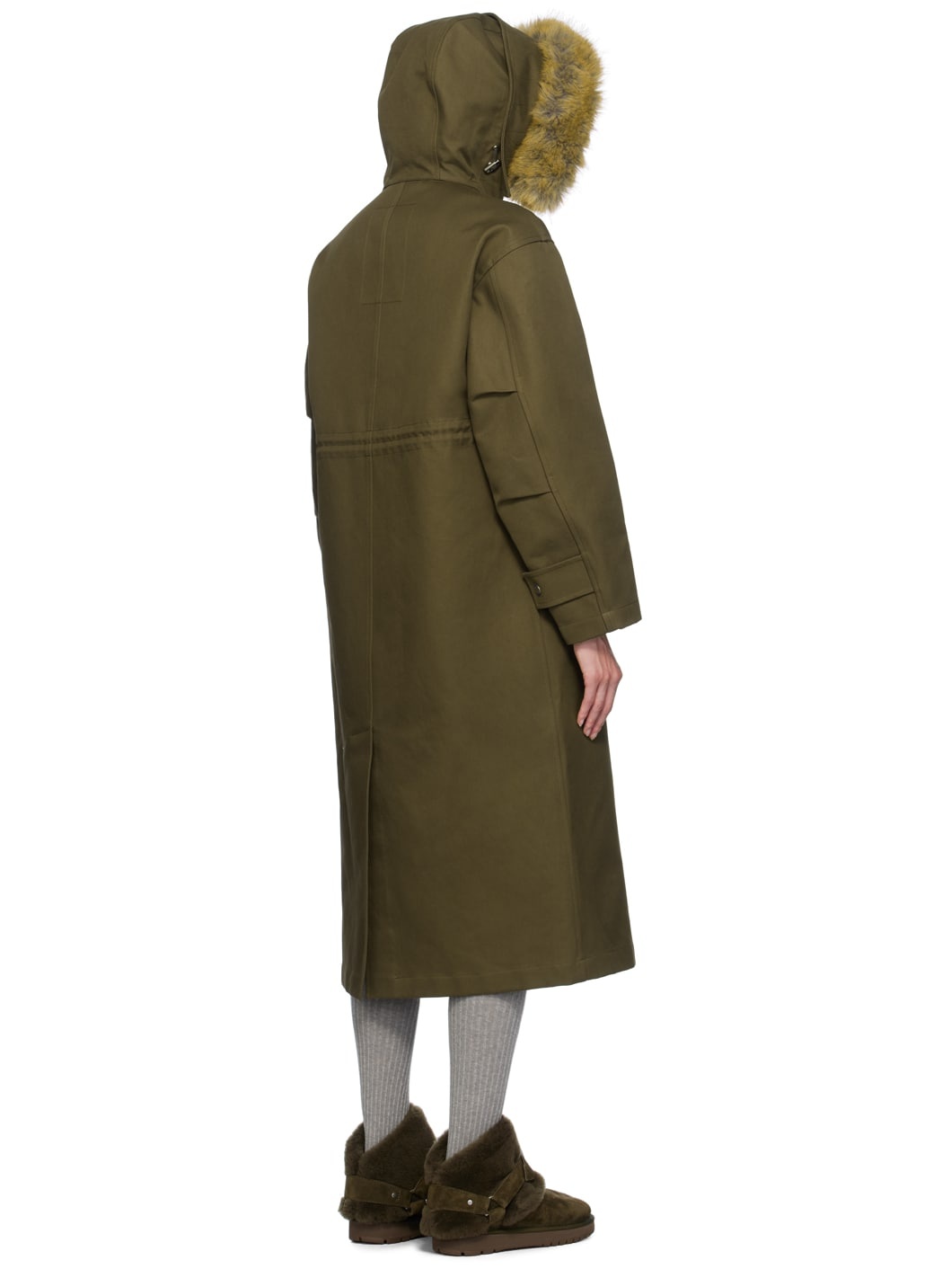 Khaki Faux-Fur Hood Coat - 3