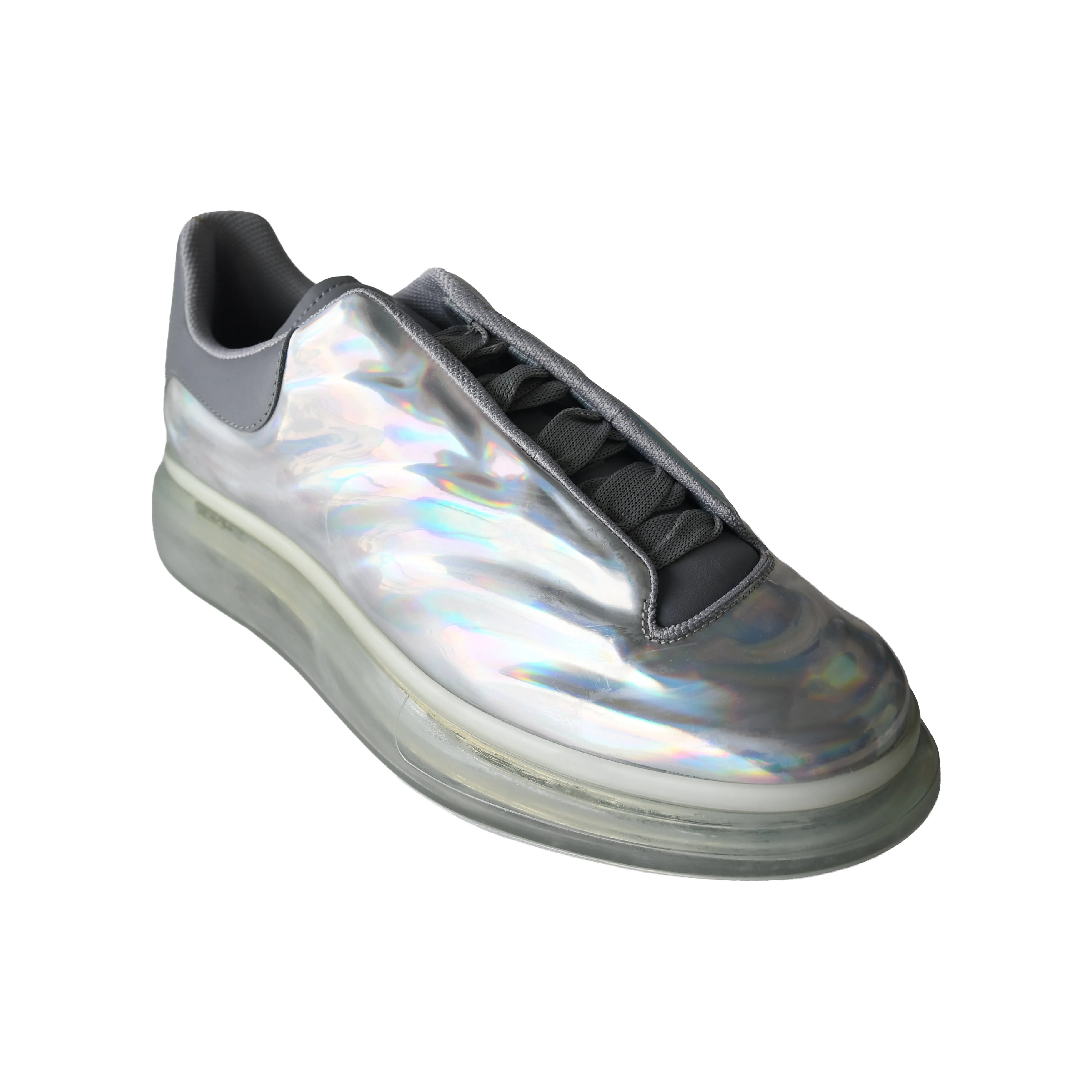 Alexander McQueen Oversized Glitter Sneaker Silver - 1