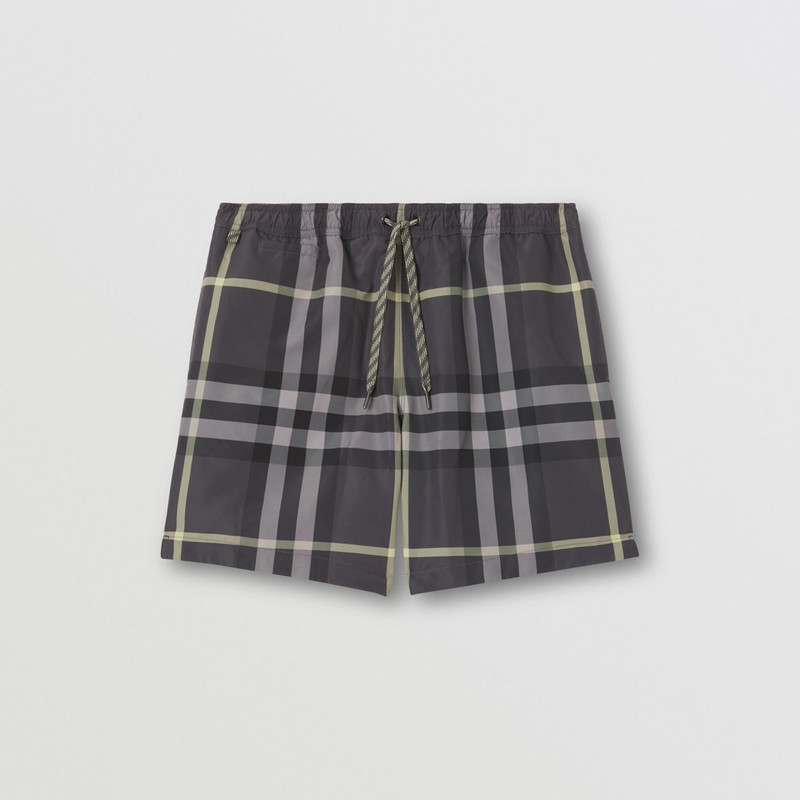 Check Print Drawcord Swim Shorts 1