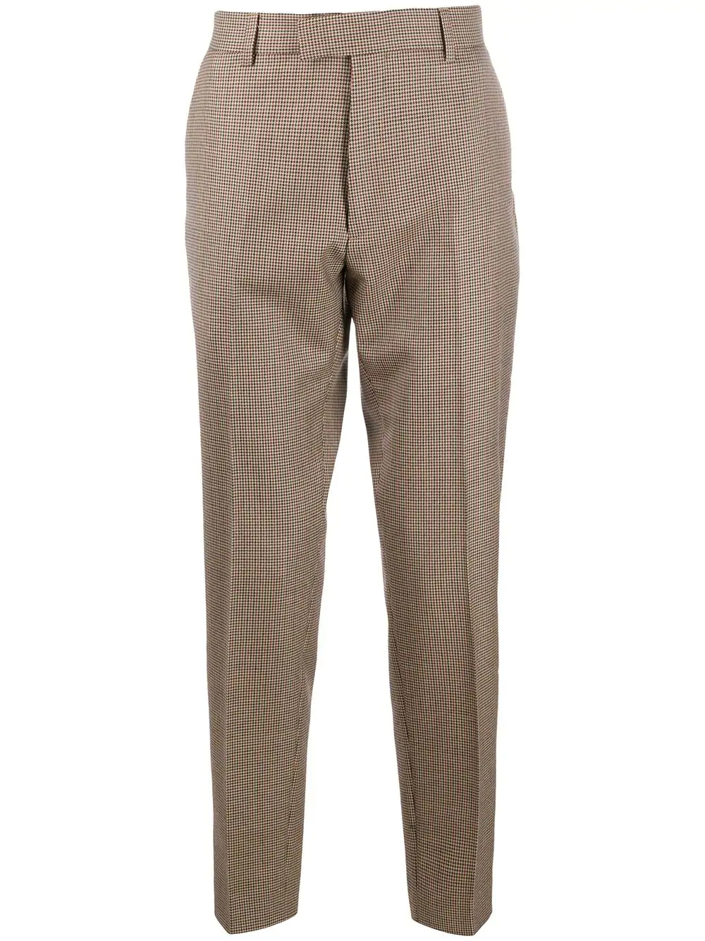 straight leg check pattern trousers - 1