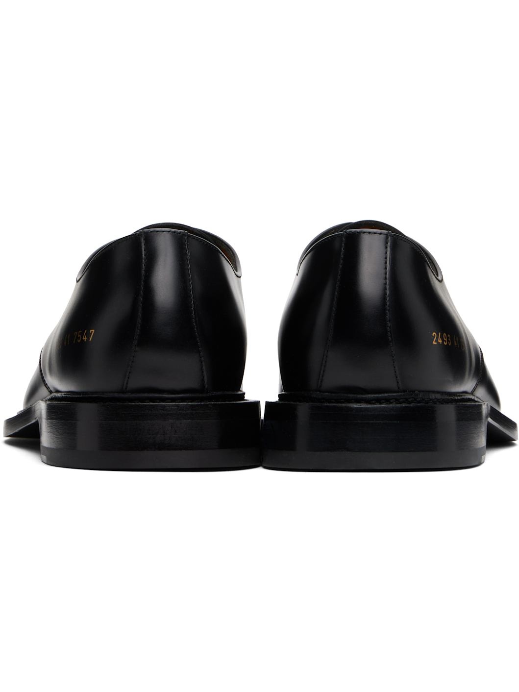 Black Polished Leather Derbys - 2