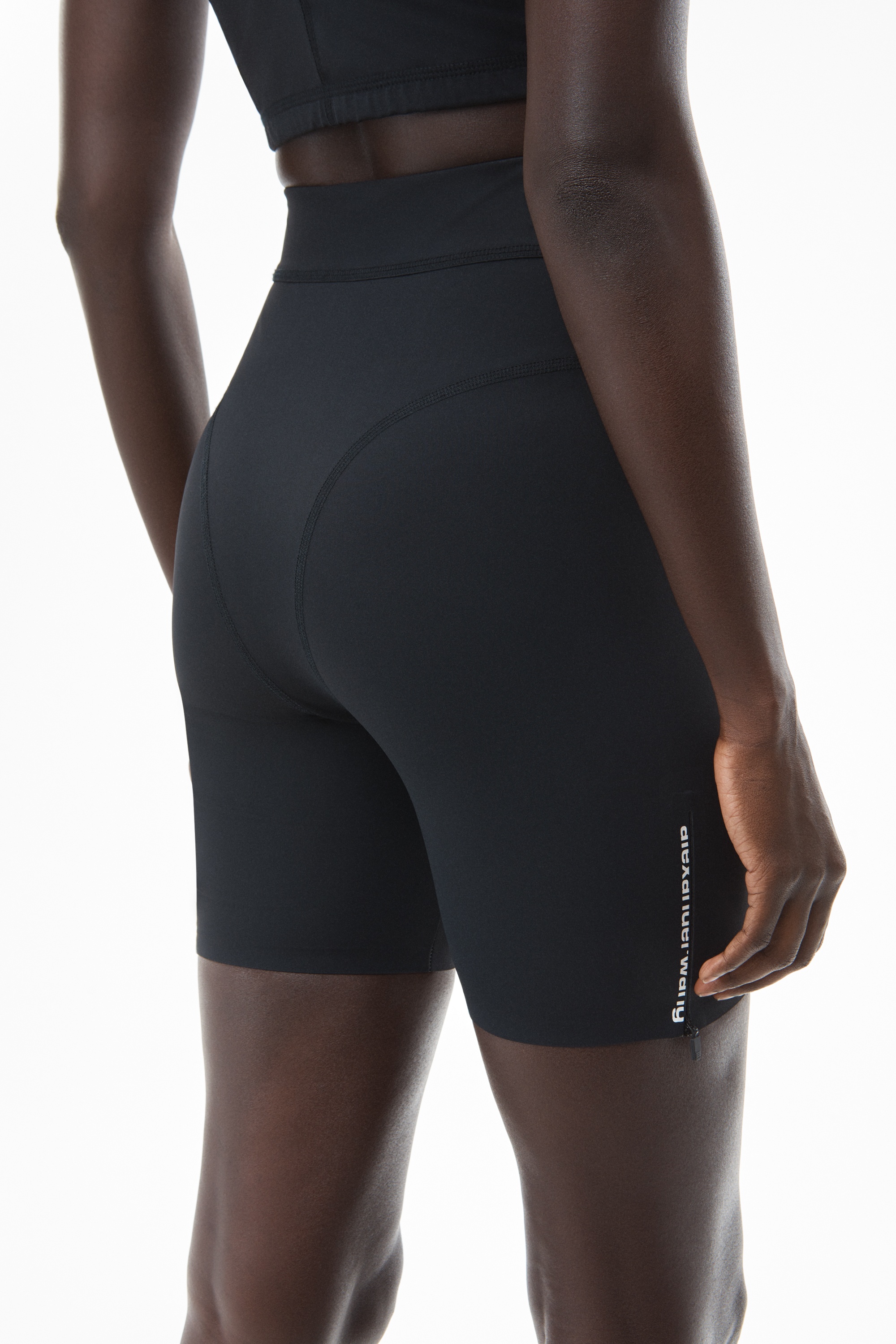 LOGO ZIP BIKE SHORT IN STRETCH KNIT - 5