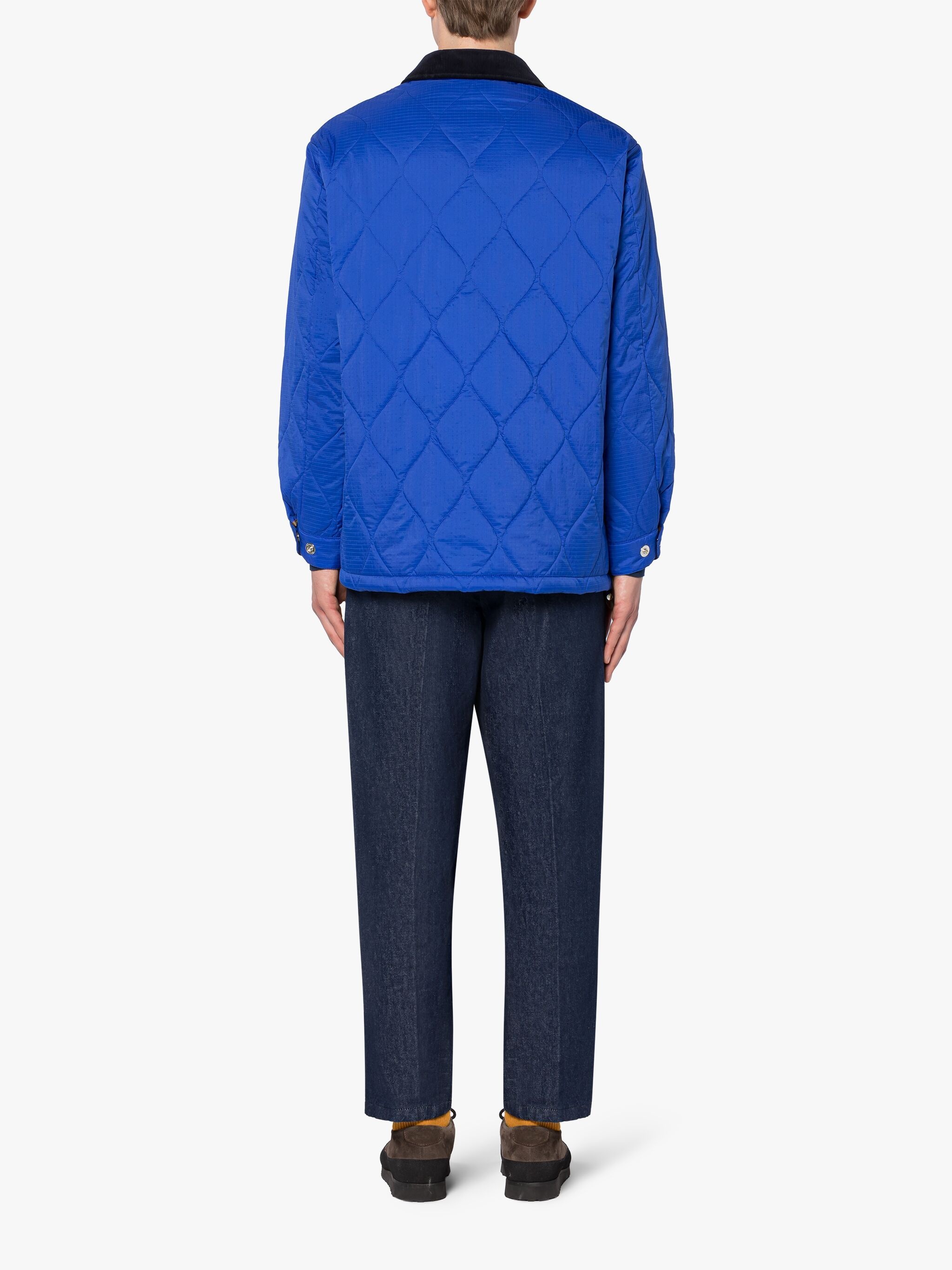 TEEMING BLUE NYLON QUILTED COACH JACKET - 3