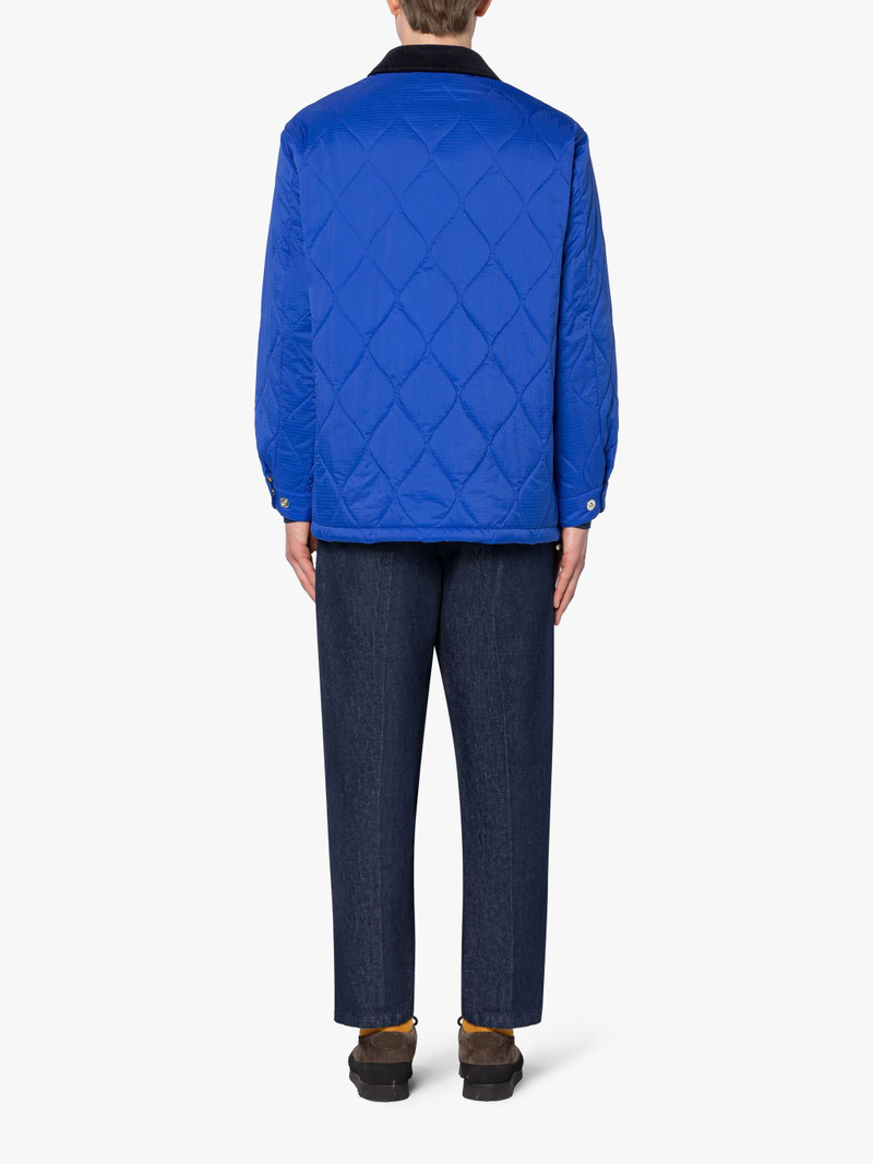 TEEMING BLUE NYLON QUILTED COACH JACKET 3