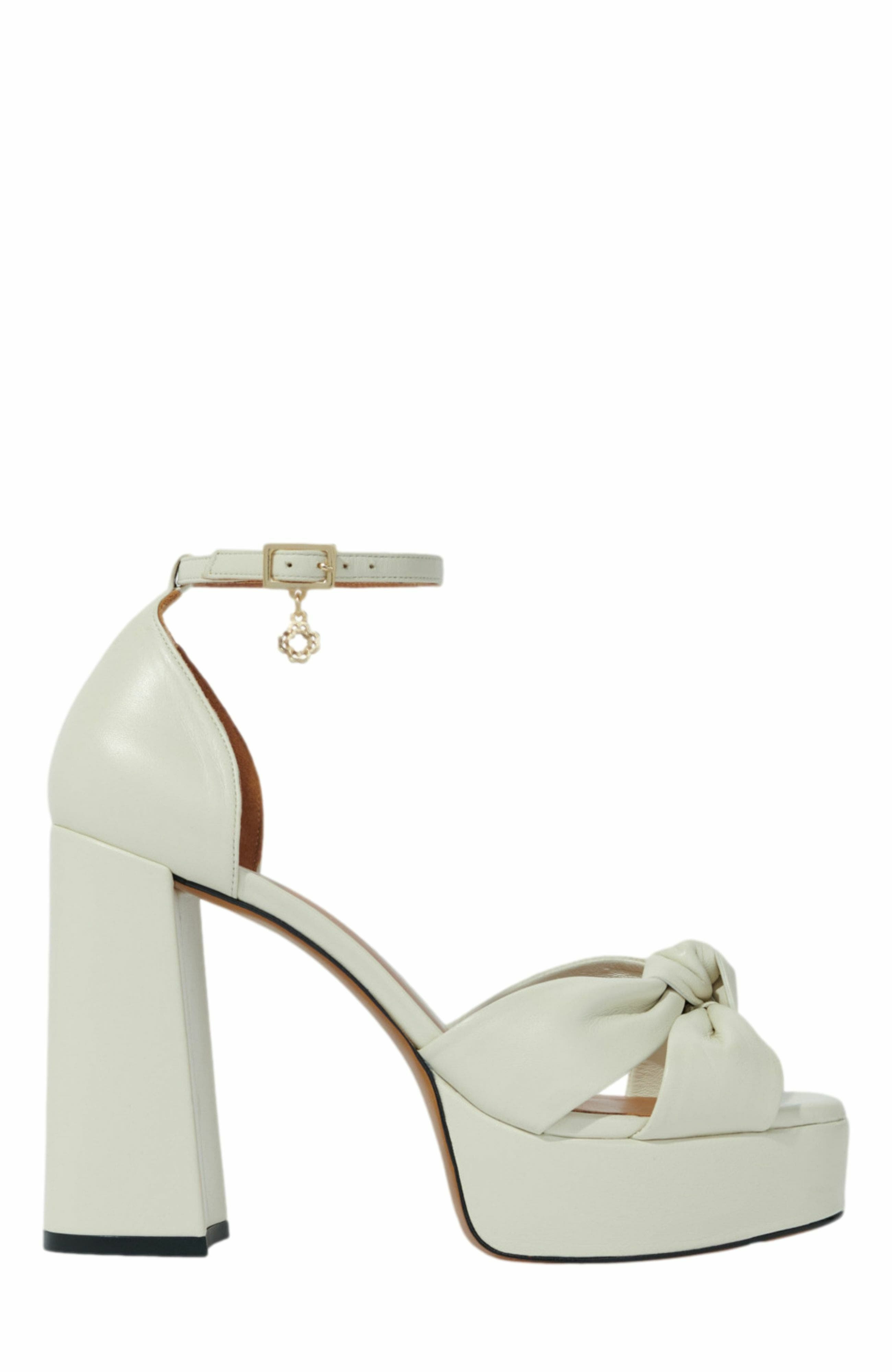 maje Leather platform sandals in Ecru at Nordstrom - 8