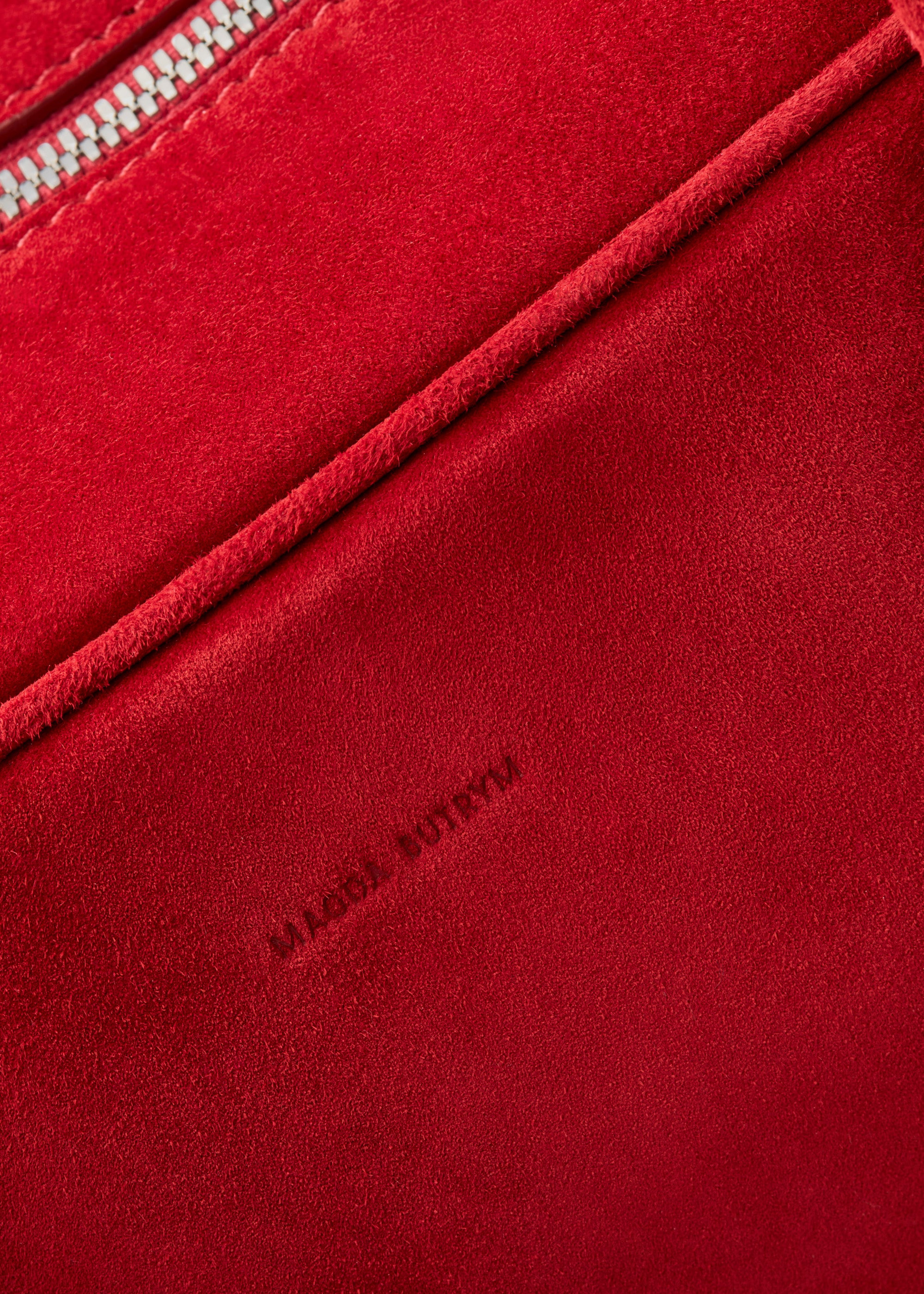 Large Brigitte bag in red suede - 6