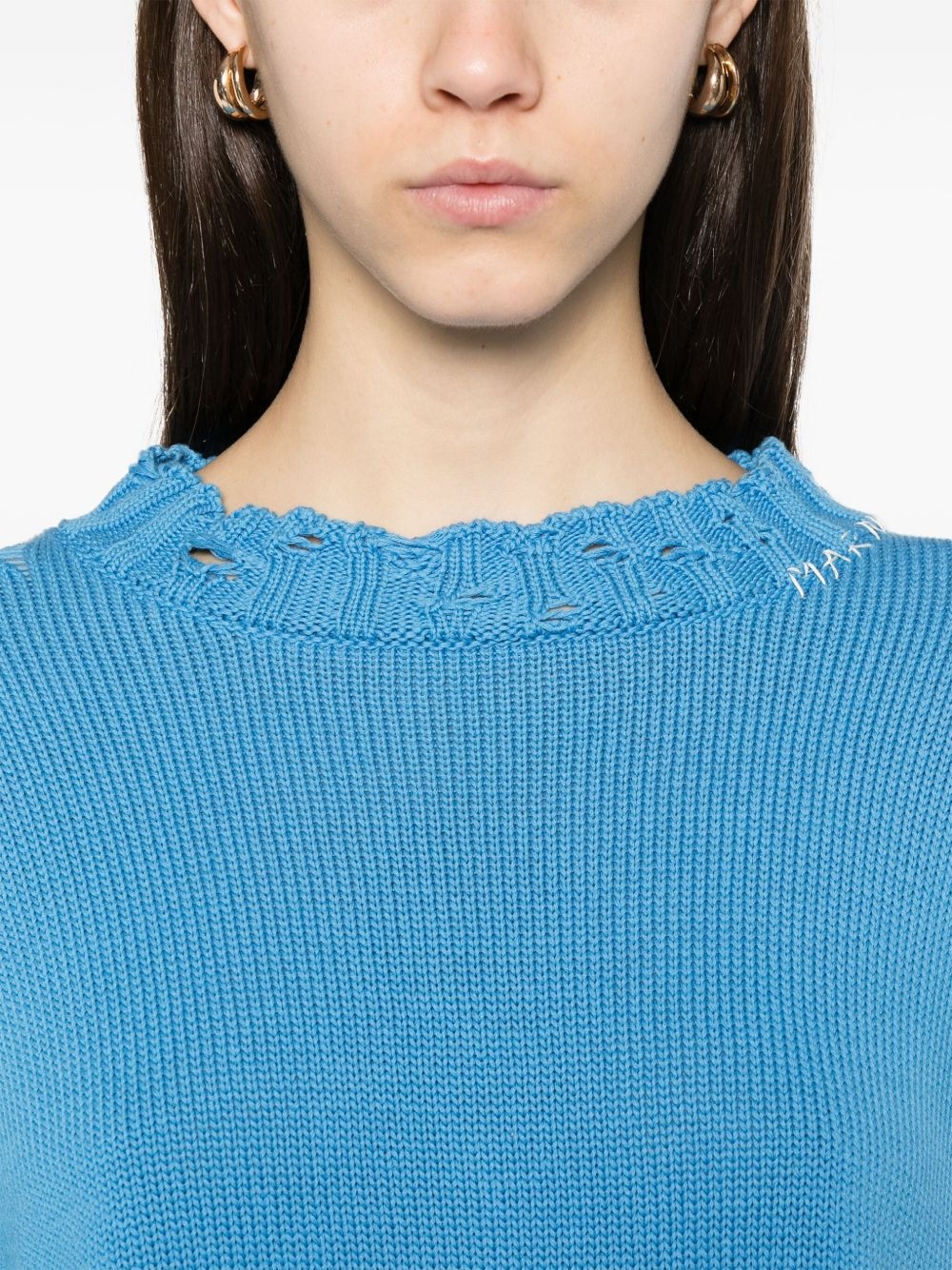 dishevelled cotton sweater - 5