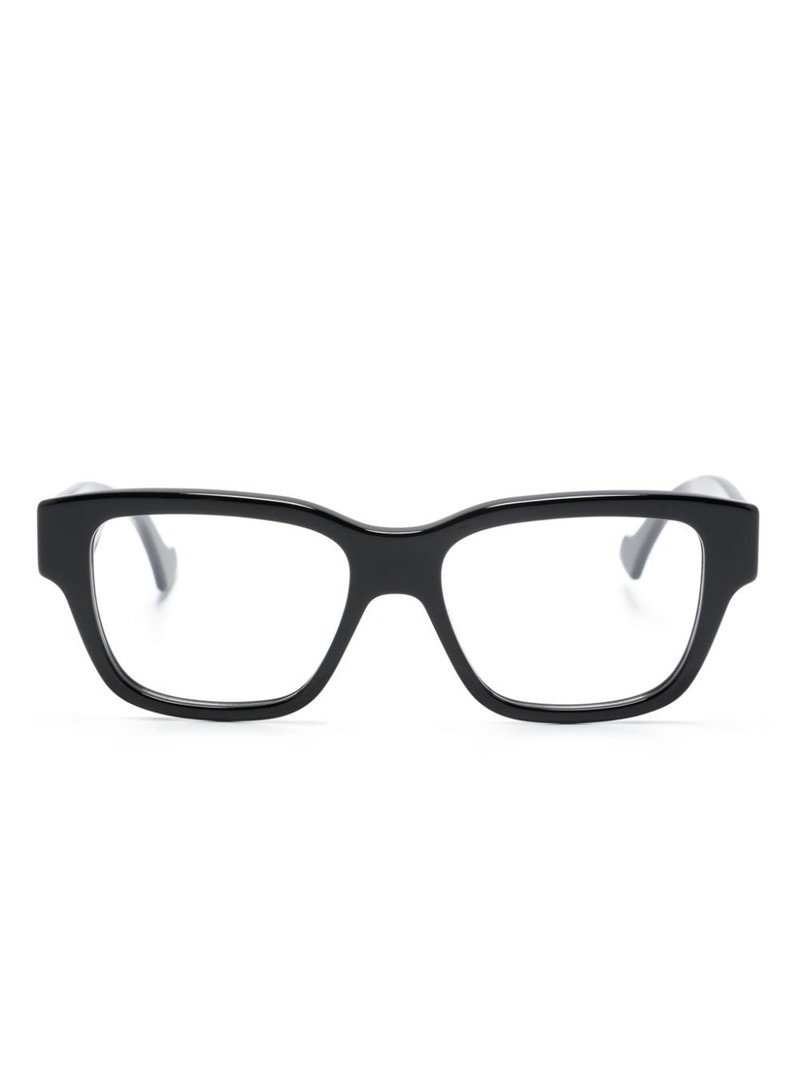 logo engraved rectangle-shape glasses 1