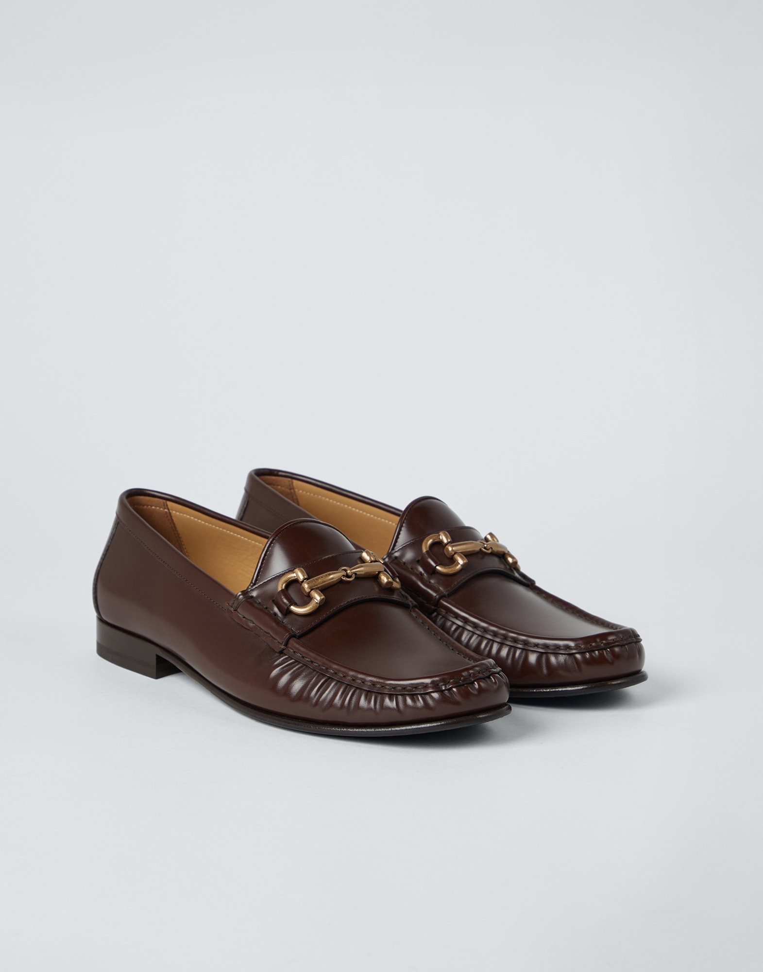 Aged calfskin loafers with bit - 1