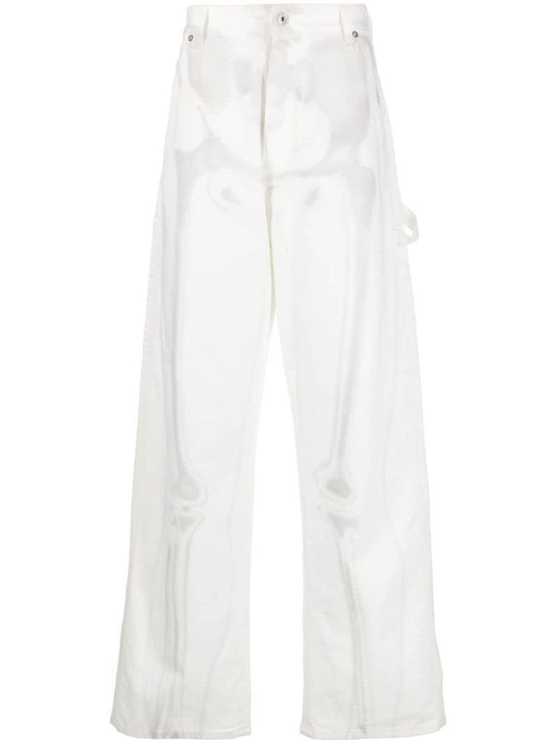 Body Scan-print wide-leg jeans 1